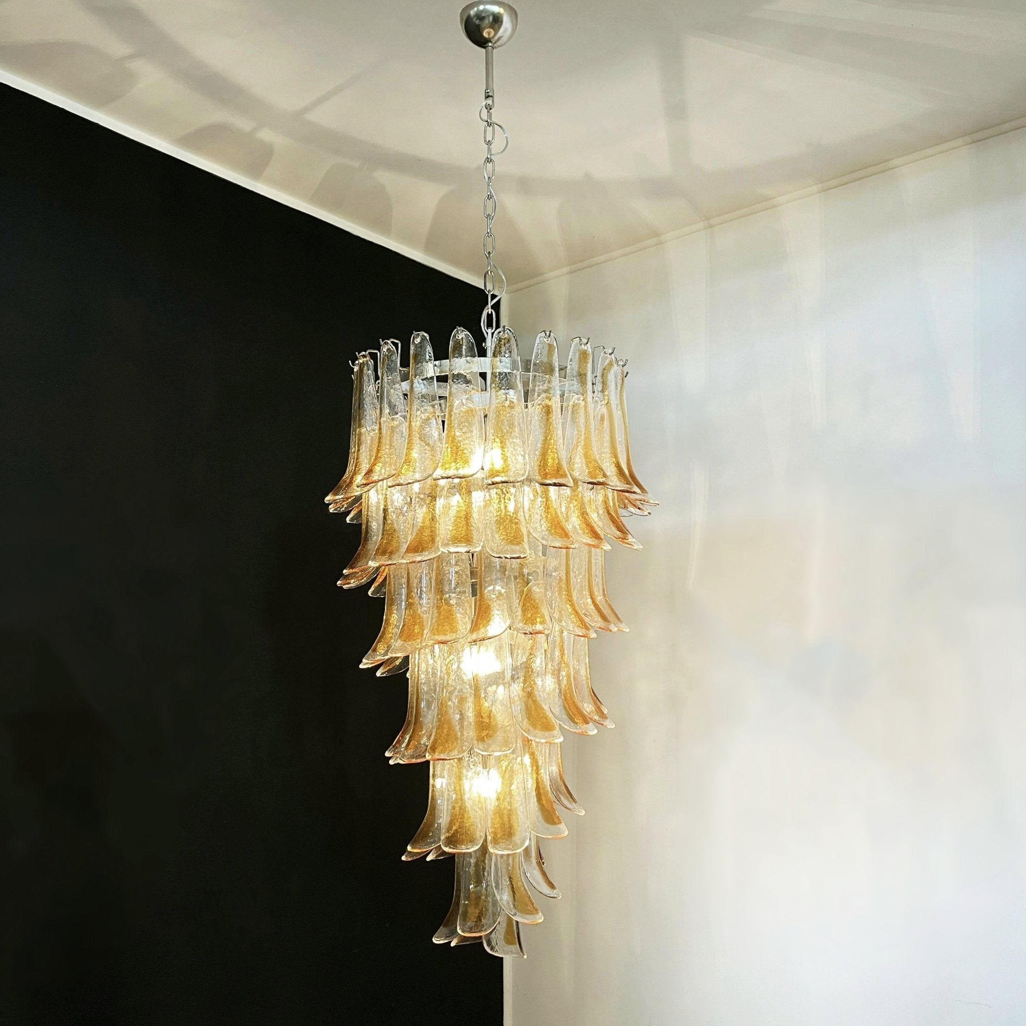 Aurora Lustre Pétales en Verre de Murano Doré