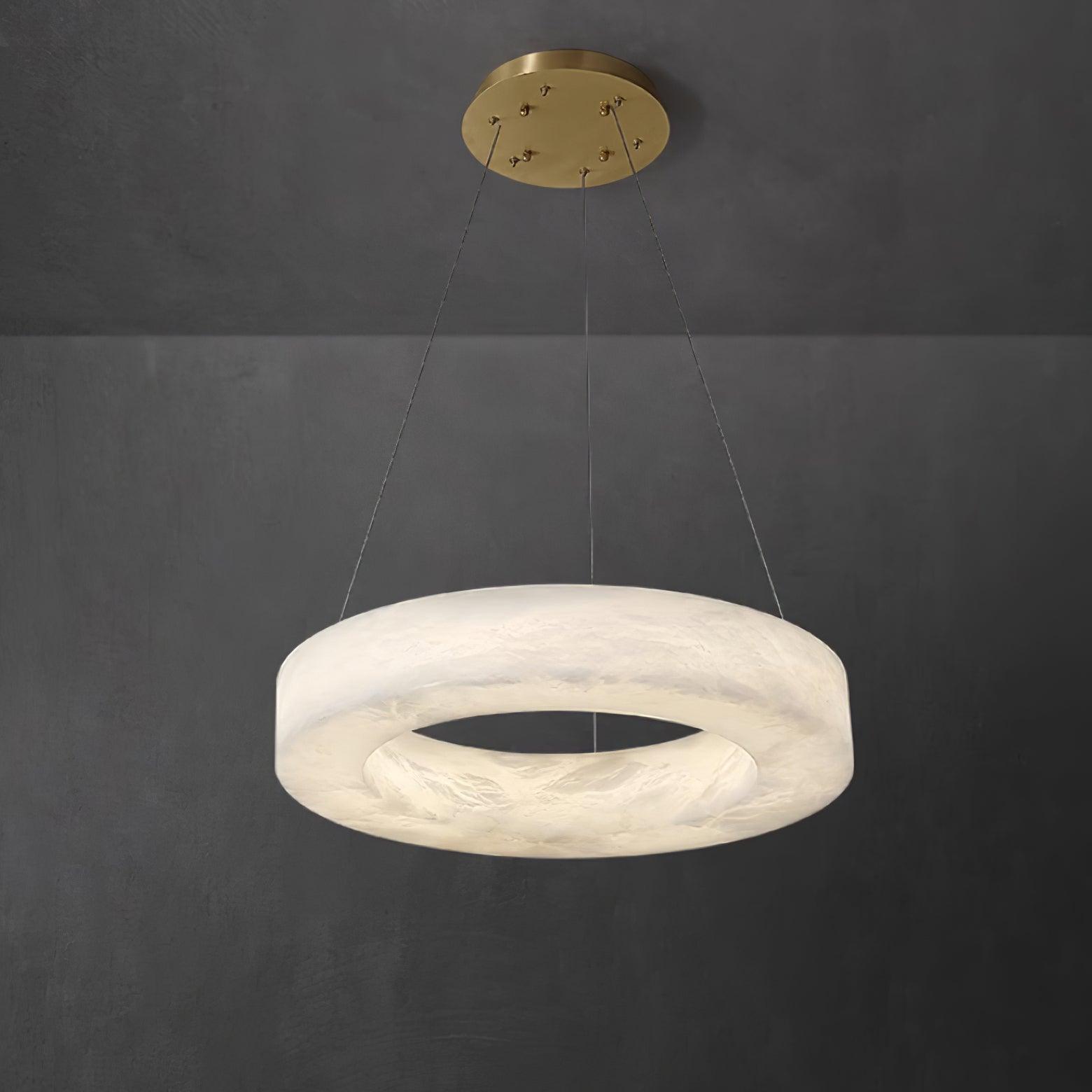 Olloros Albâtre Multi-Anneau Pendentif Lumière