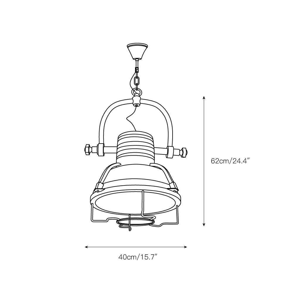 Evelor Suspension Métal Industriel Vintage