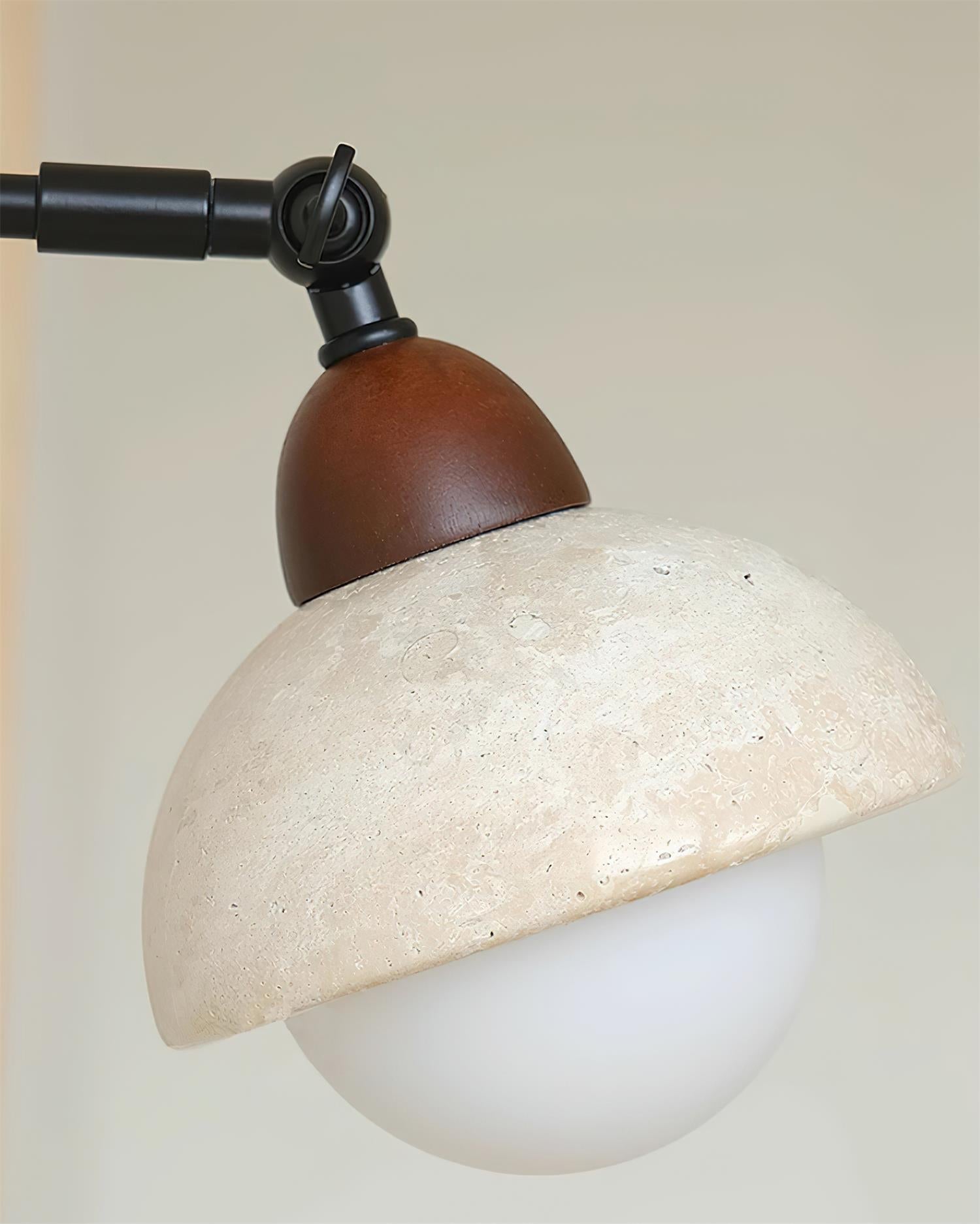 Solaro Applique Murale Travertin Blanc Globe Opalescent
