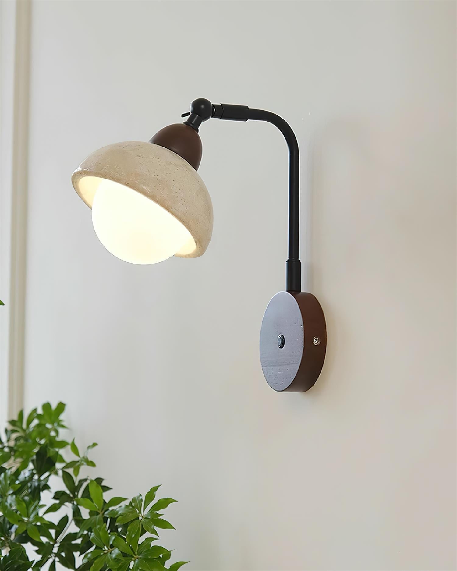 Solaro Applique Murale Travertin Blanc Globe Opalescent