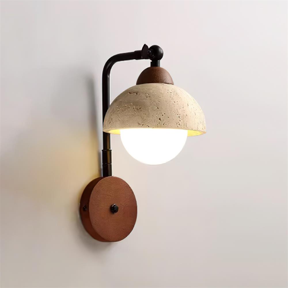Solaro Applique Murale Travertin Blanc Globe Opalescent