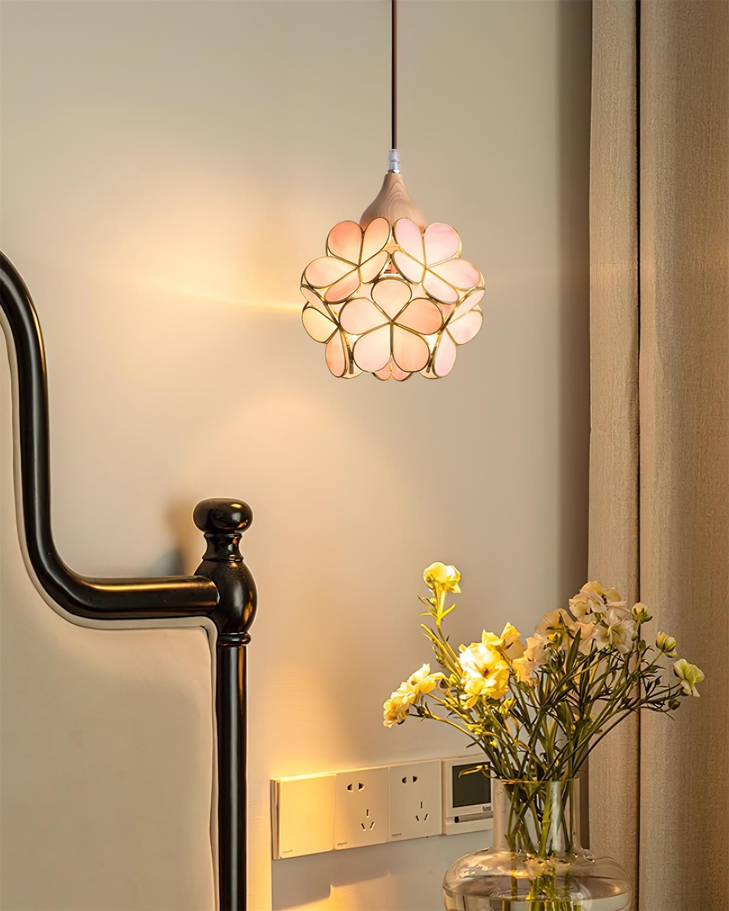 Velina Lustra Lampe Suspendue Pétale Rose