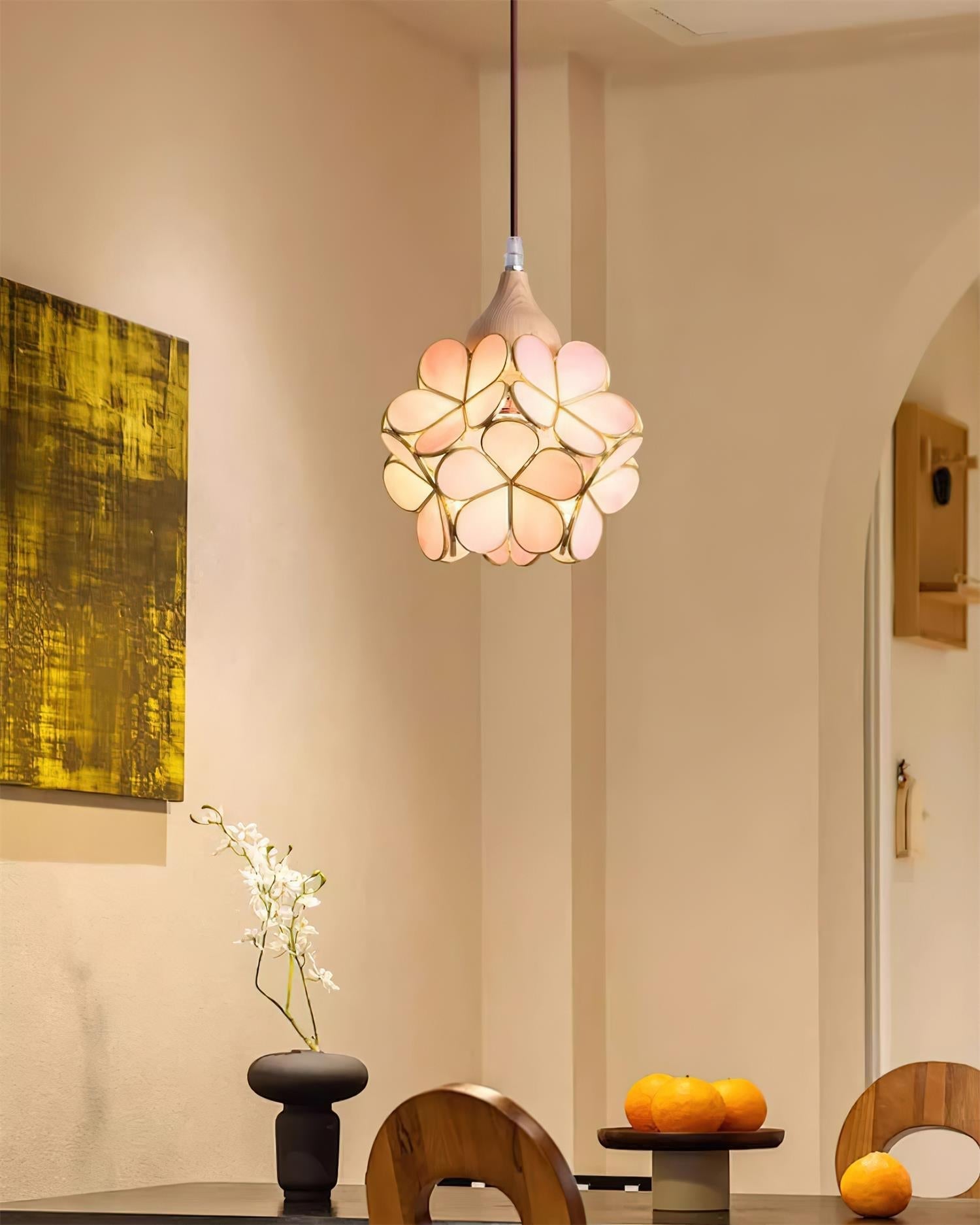 Velina Lustra Lampe Suspendue Pétale Rose