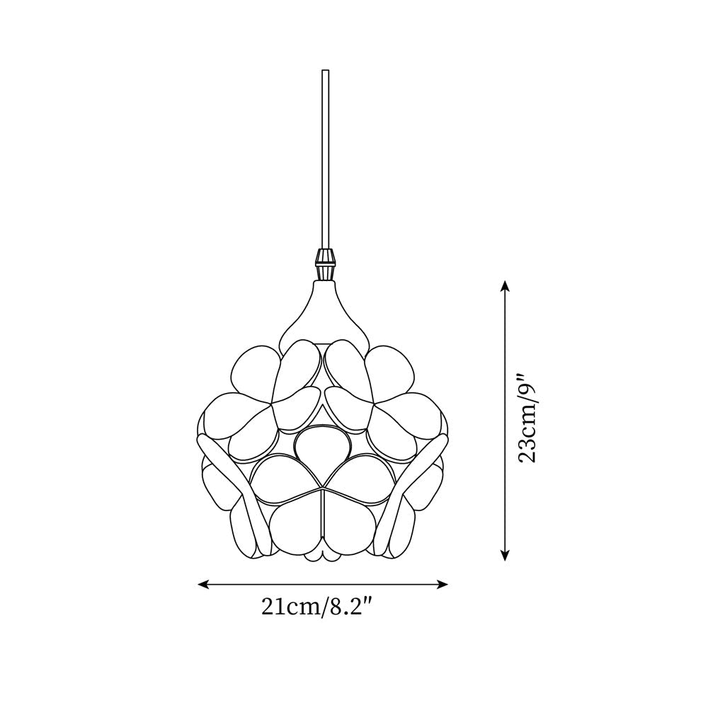 Velina Lustra Lampe Suspendue Pétale Rose