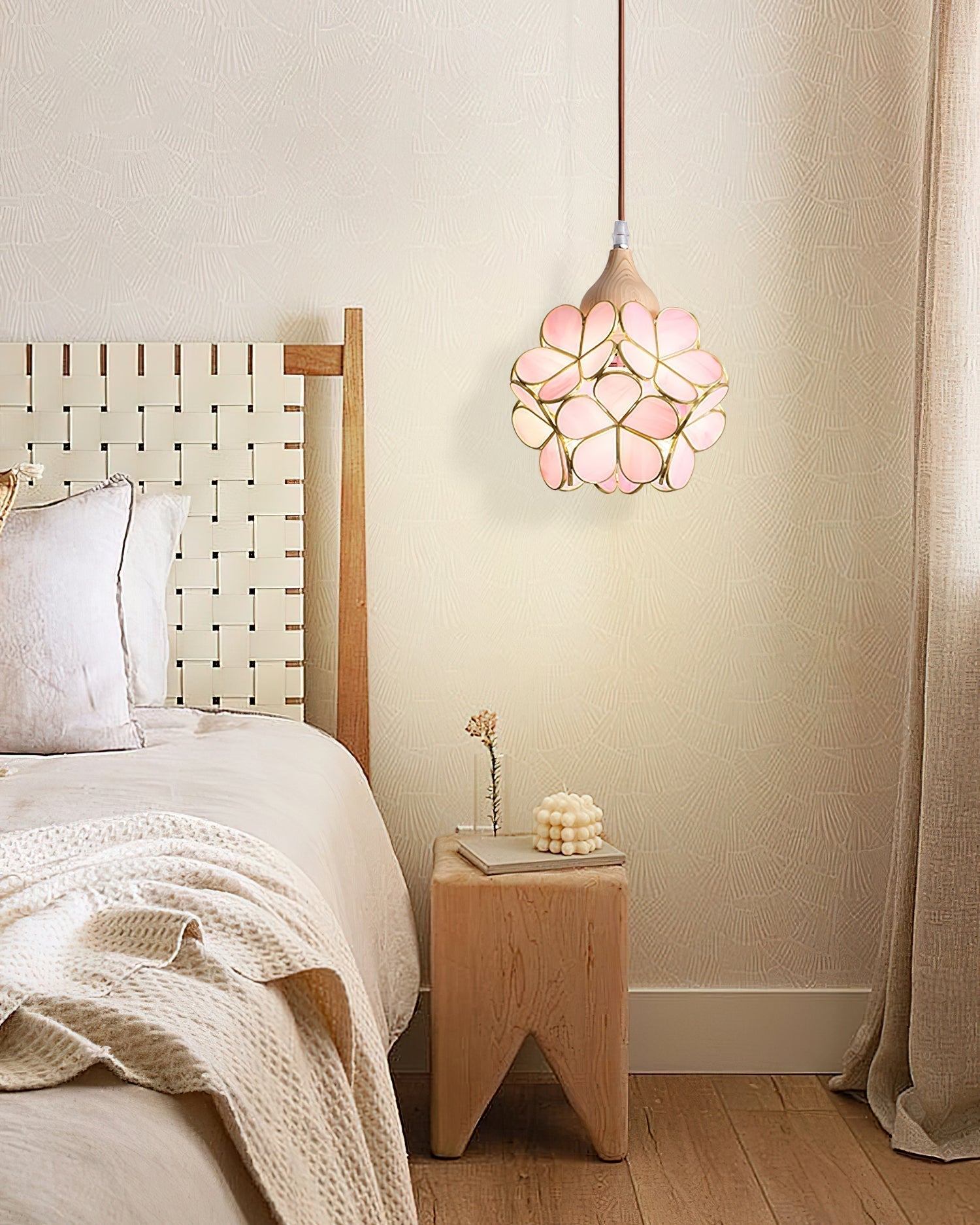 Velina Lustra Lampe Suspendue Pétale Rose