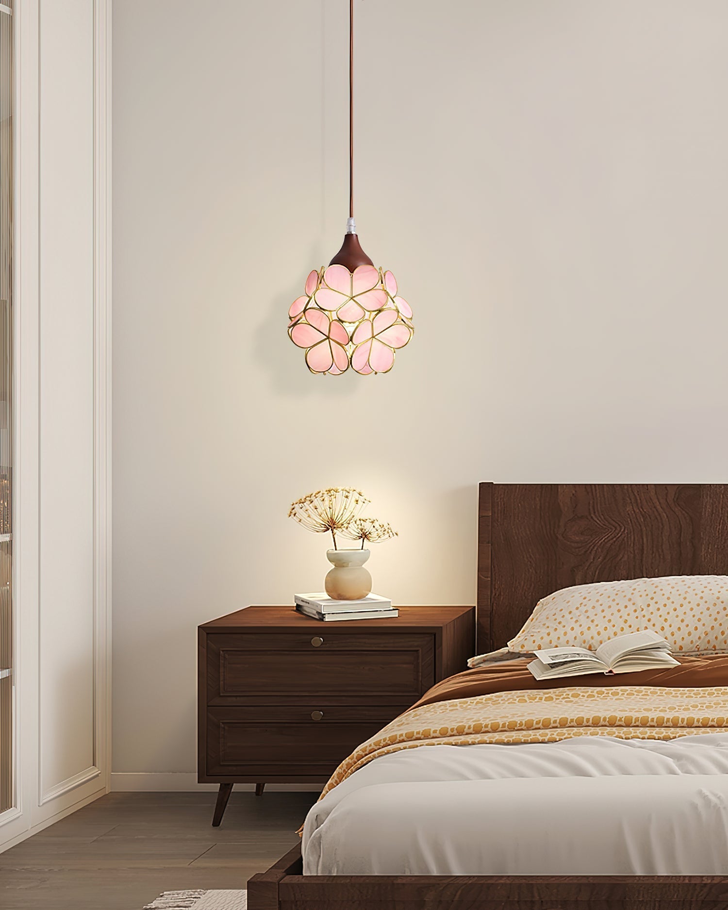 Velina Lustra Lampe Suspendue Pétale Rose