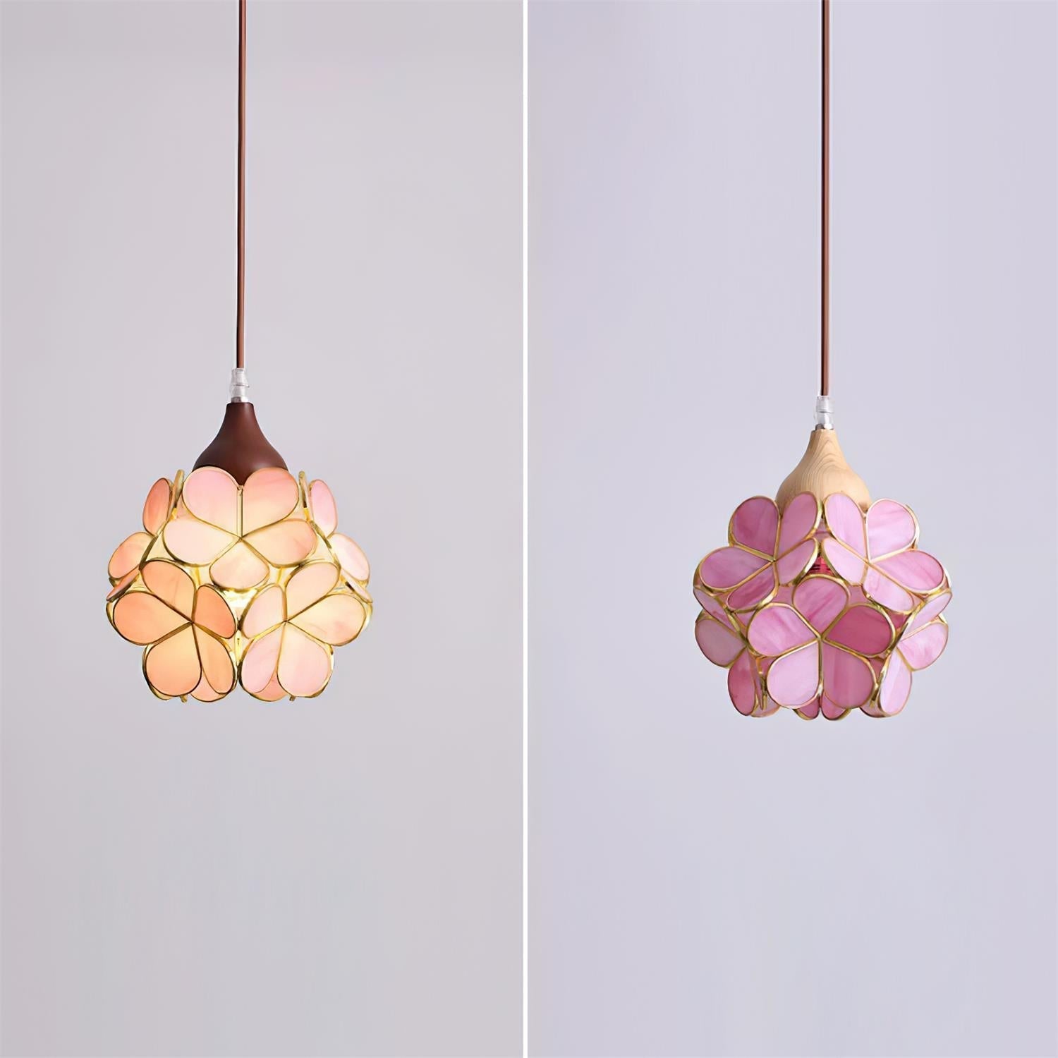 Velina Lustra Lampe Suspendue Pétale Rose