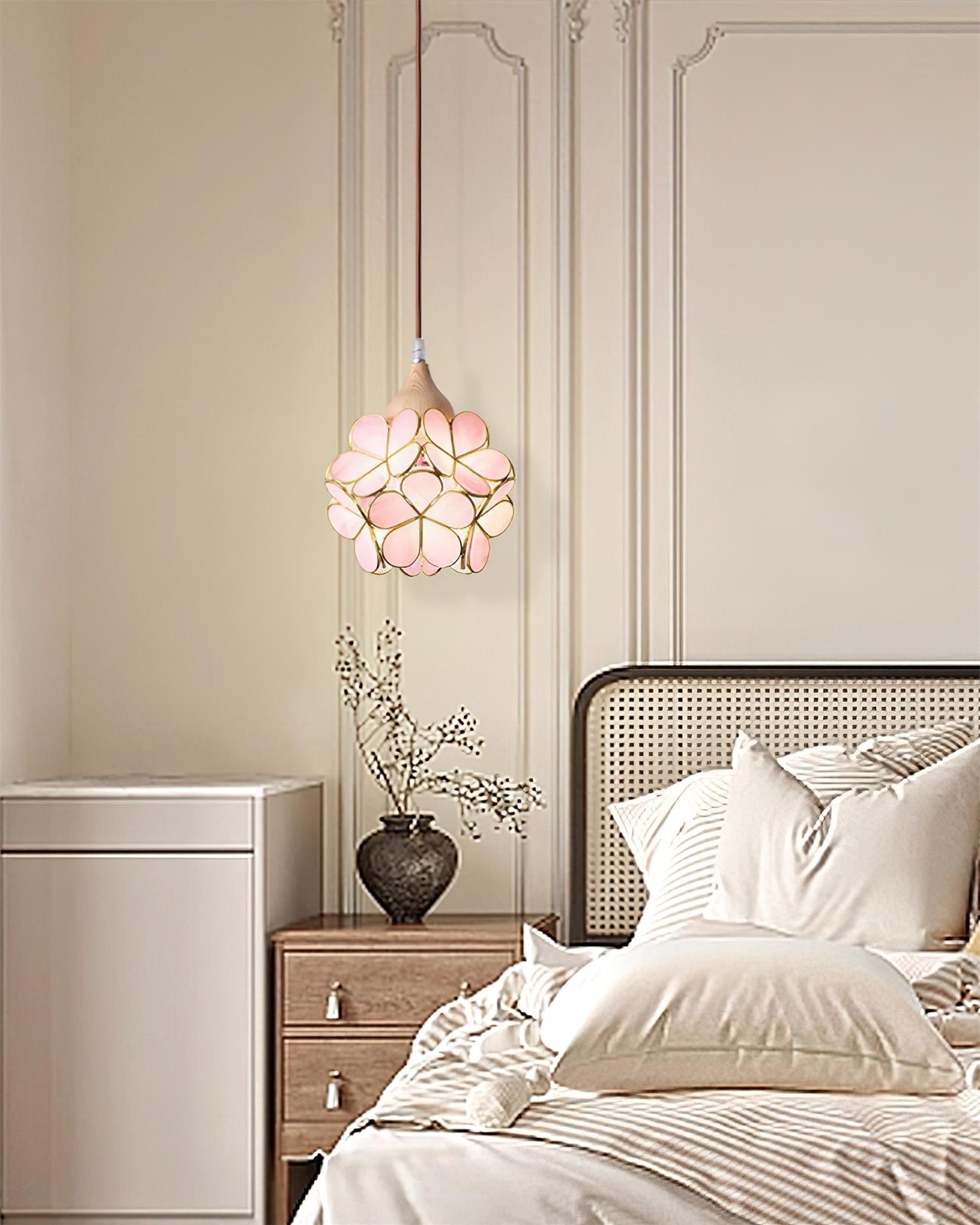 Velina Lustra Lampe Suspendue Pétale Rose