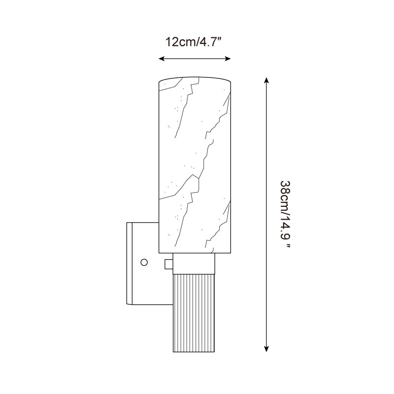 Luste Lampe Murale Cylindrique en Albâtre