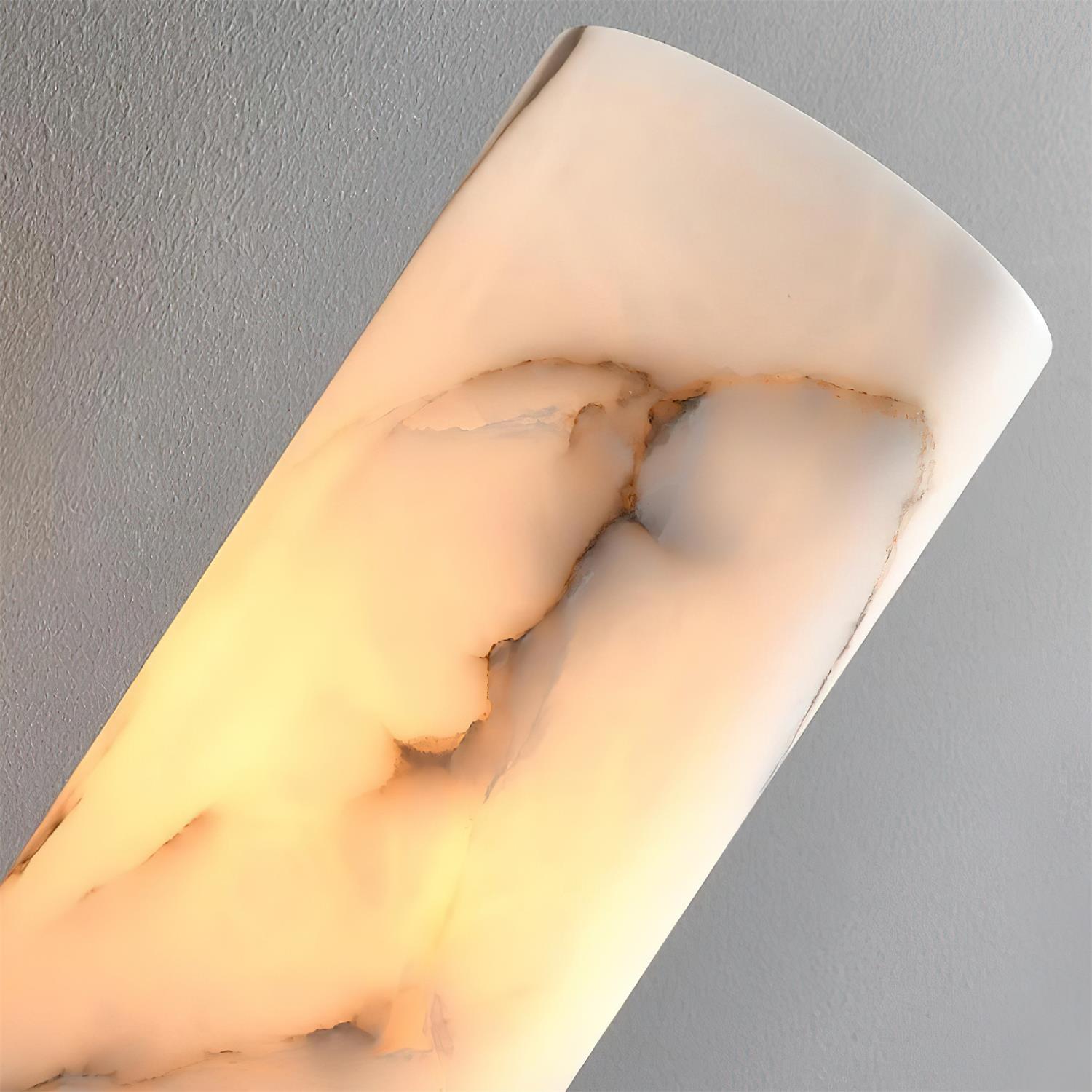 Luste Lampe Murale Cylindrique en Albâtre