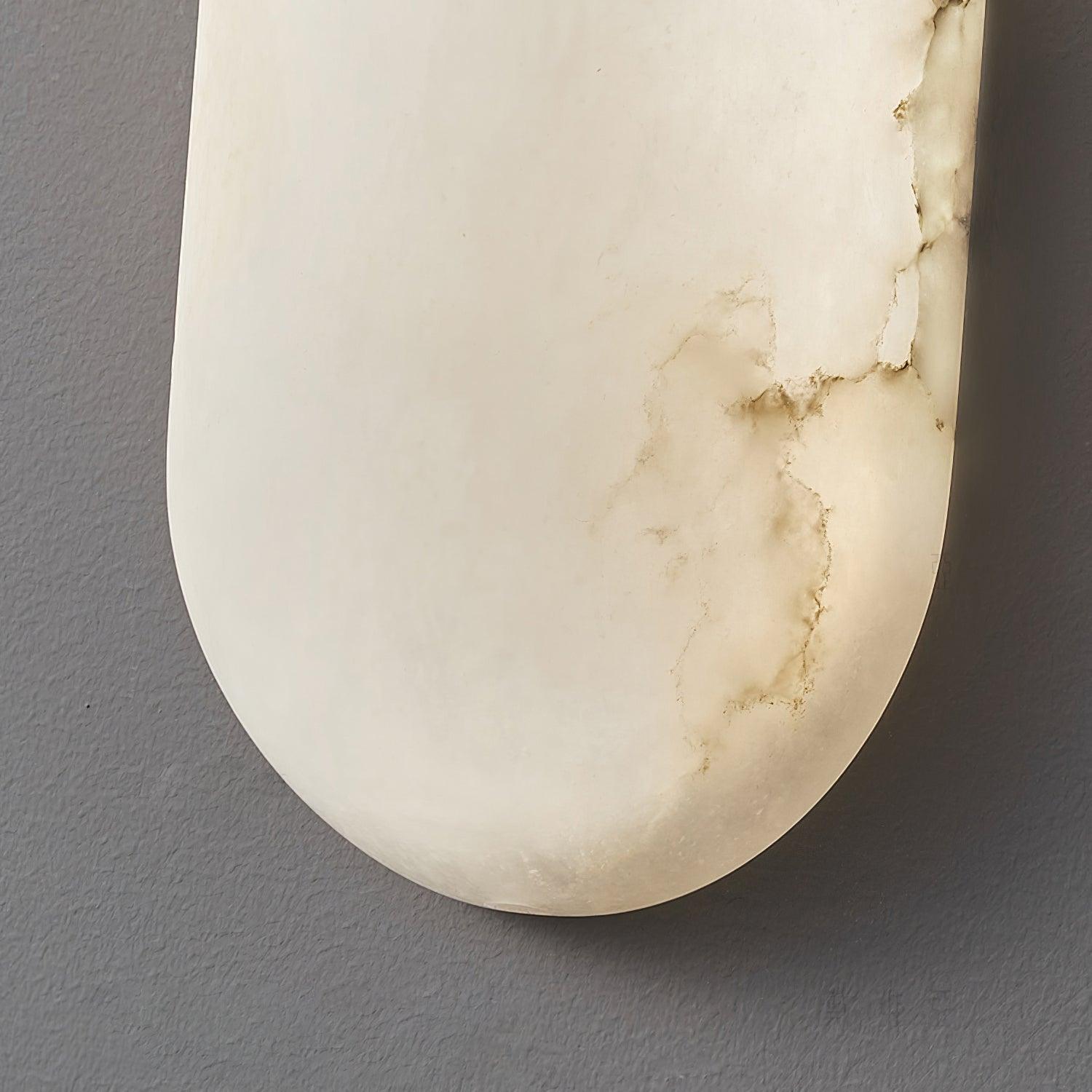 Applique Murale Capsule en Albâtre Bande en Laiton Lueur Ambiante Luxe Douce