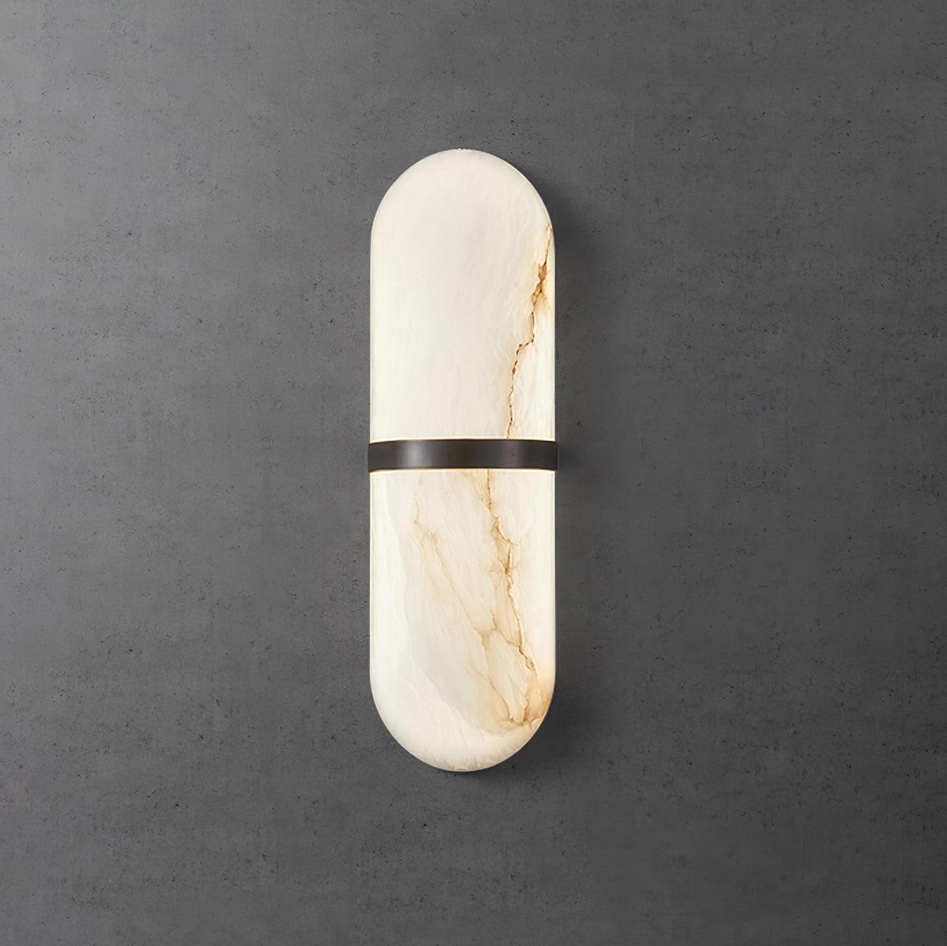 Applique Murale Capsule en Albâtre Bande en Laiton Lueur Ambiante Luxe Douce