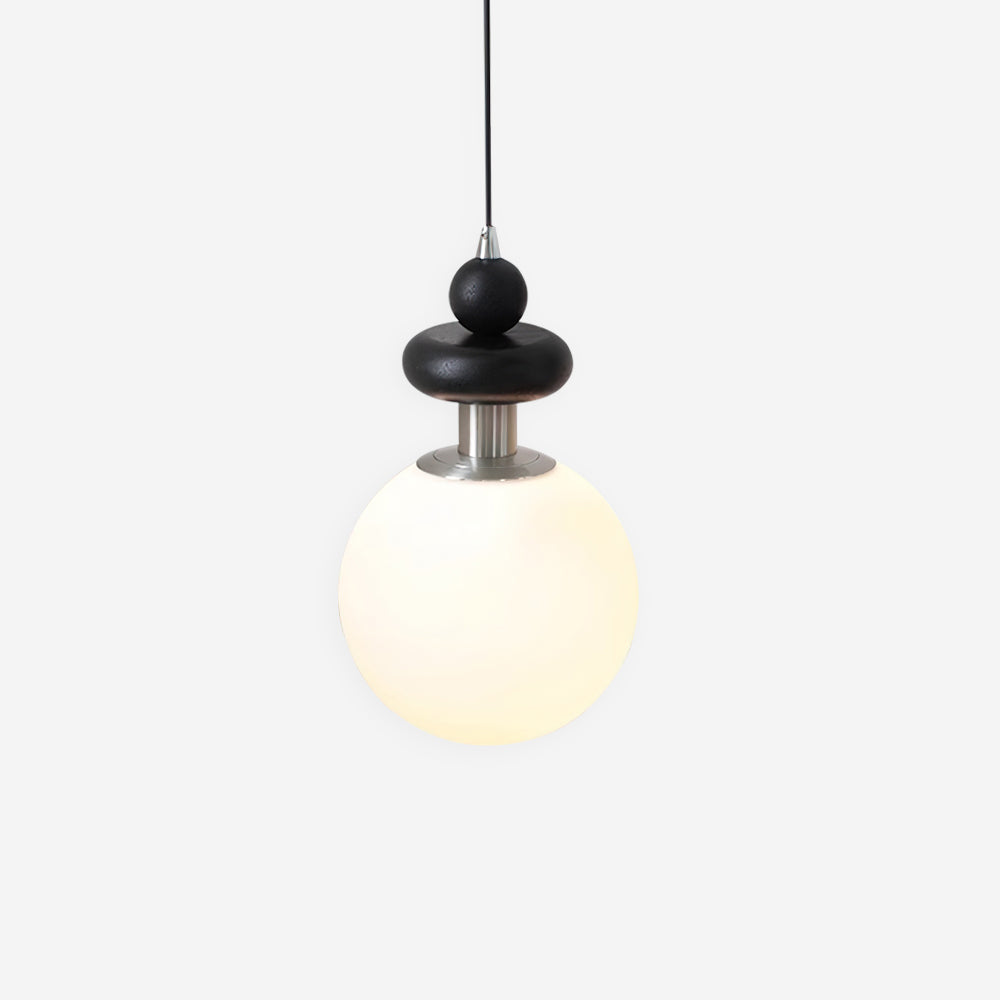 Marra Globe Suspension Mat Bois Givré