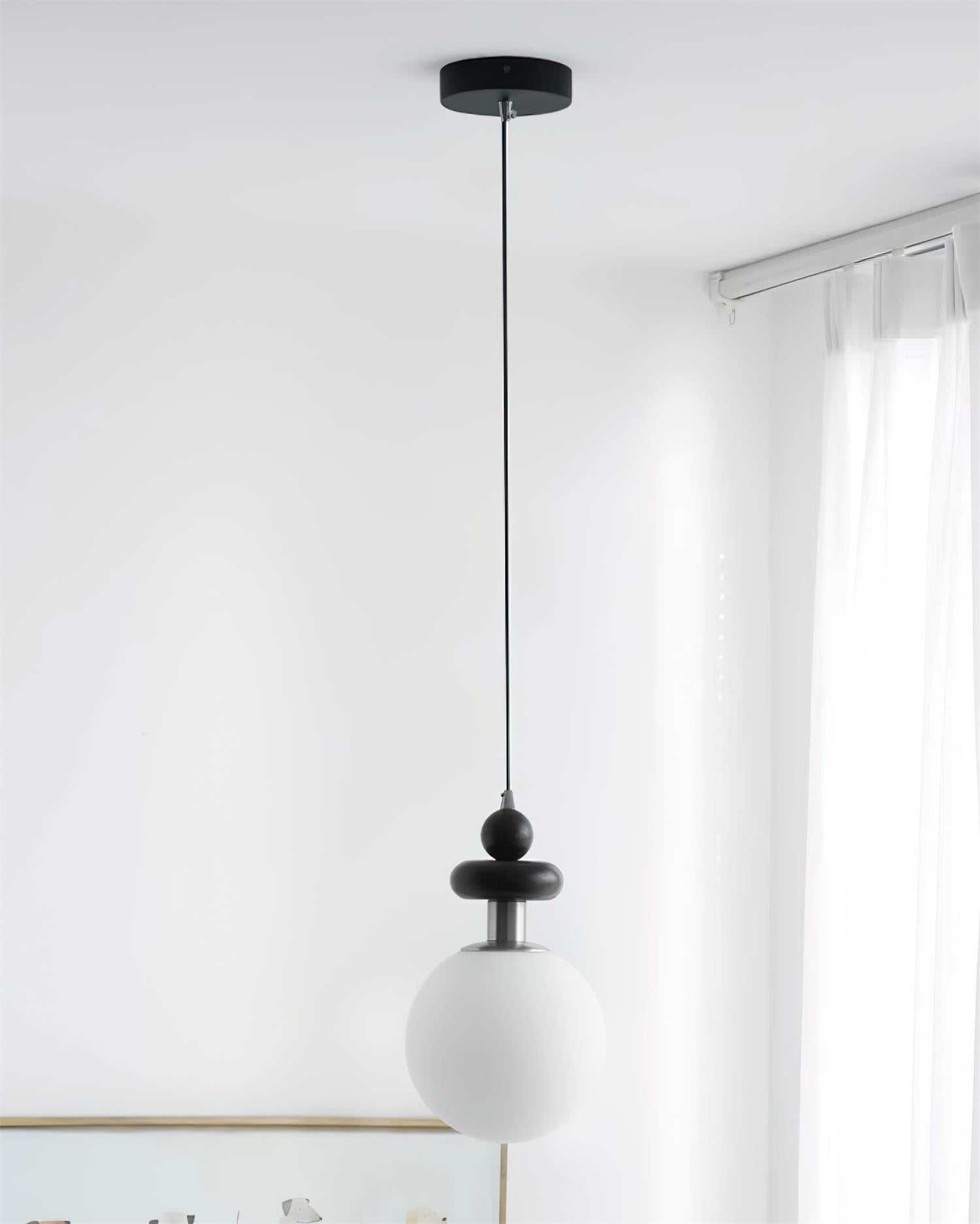 Marra Globe Suspension Mat Bois Givré