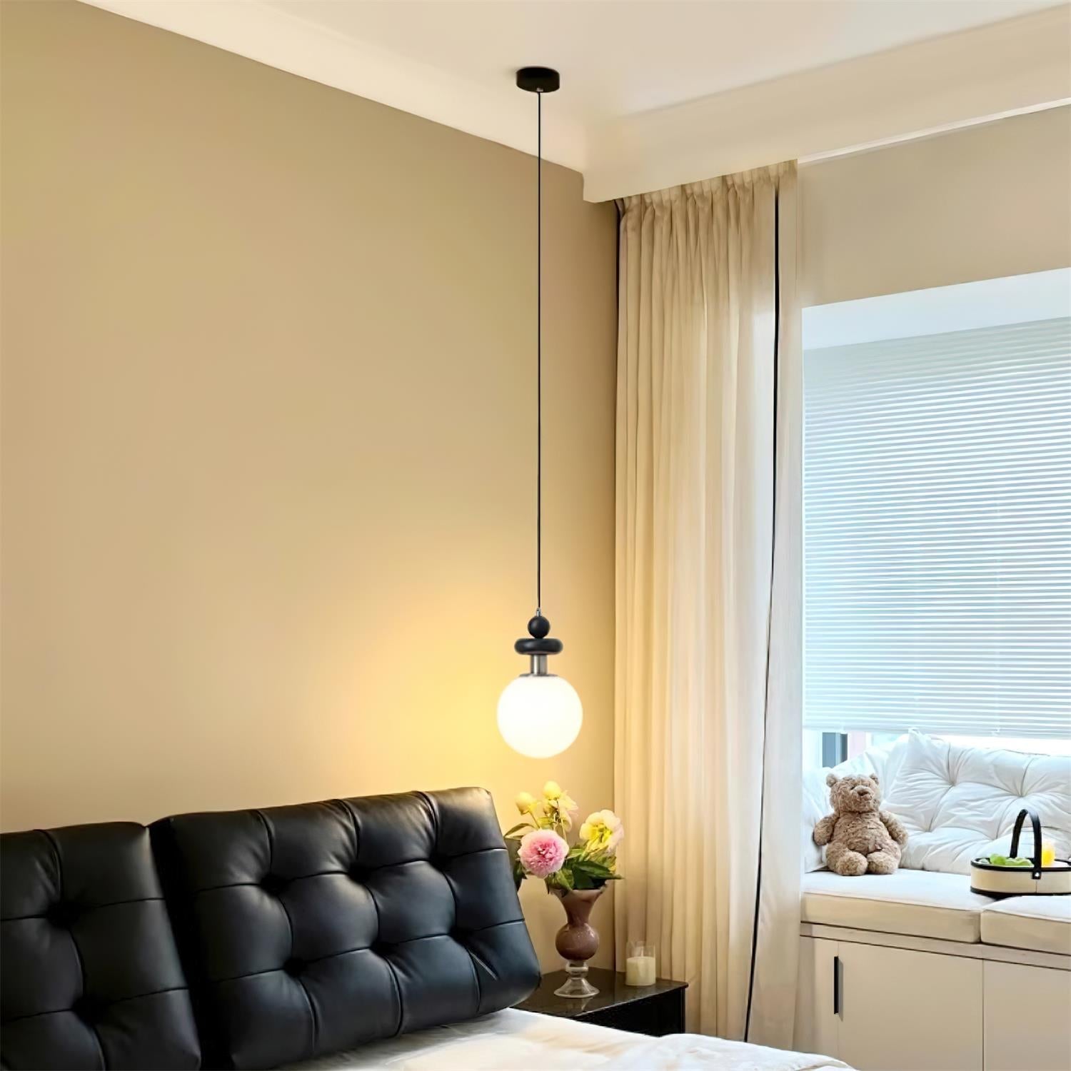 Marra Globe Suspension Mat Bois Givré