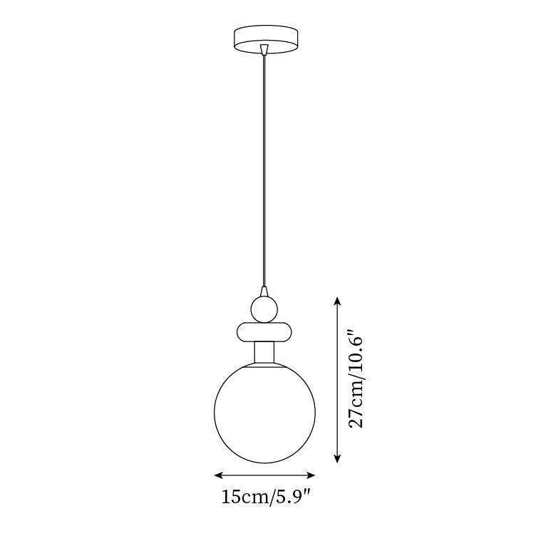 Marra Globe Suspension Mat Bois Givré
