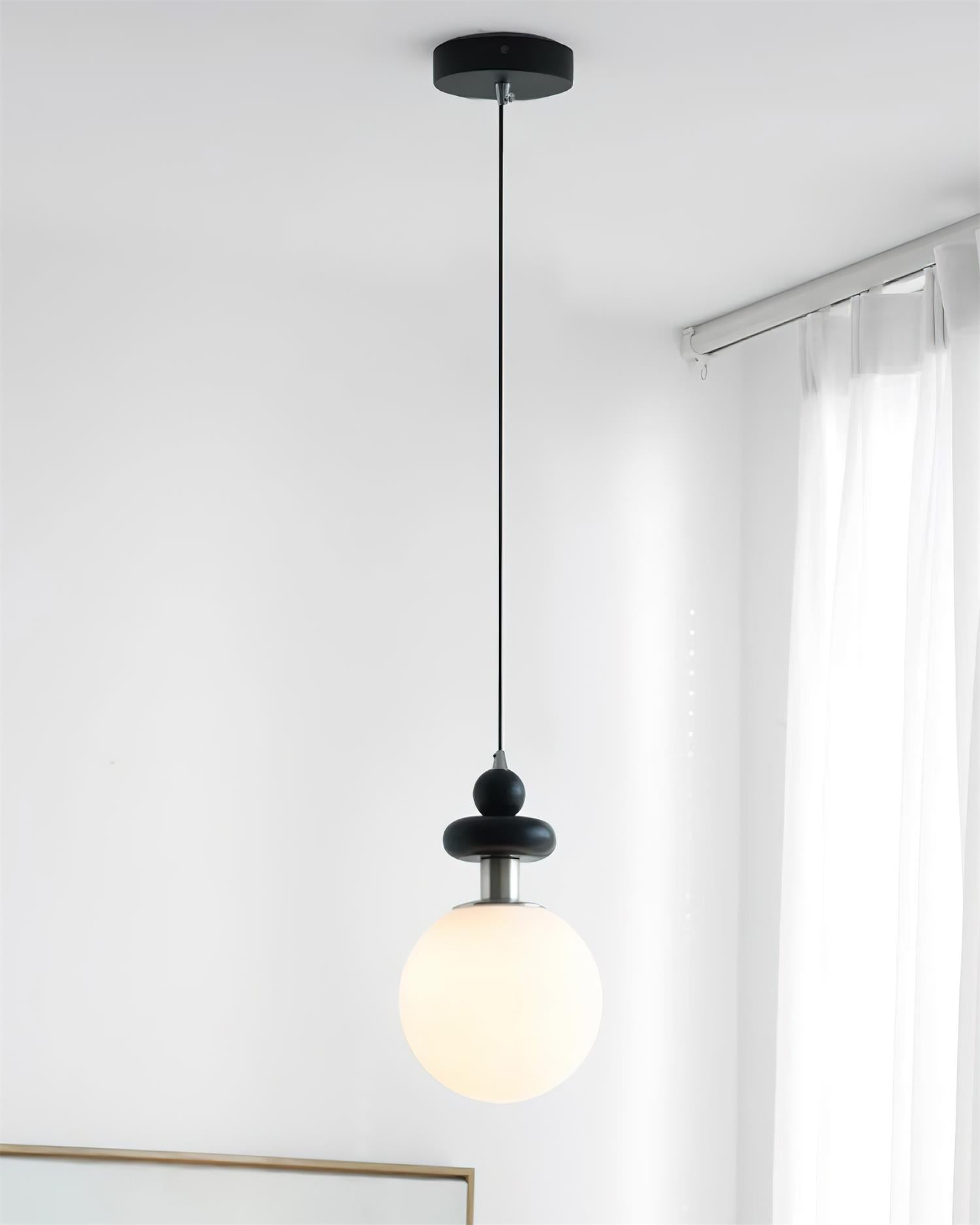 Marra Globe Suspension Mat Bois Givré