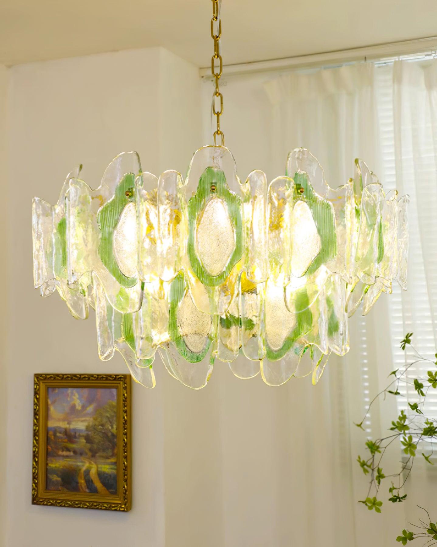 Marrina Lustre Verre Ambre Vague Vintage