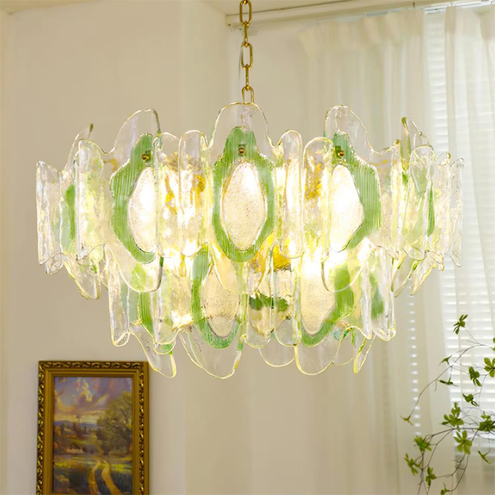 Marrina Lustre Verre Ambre Vague Vintage