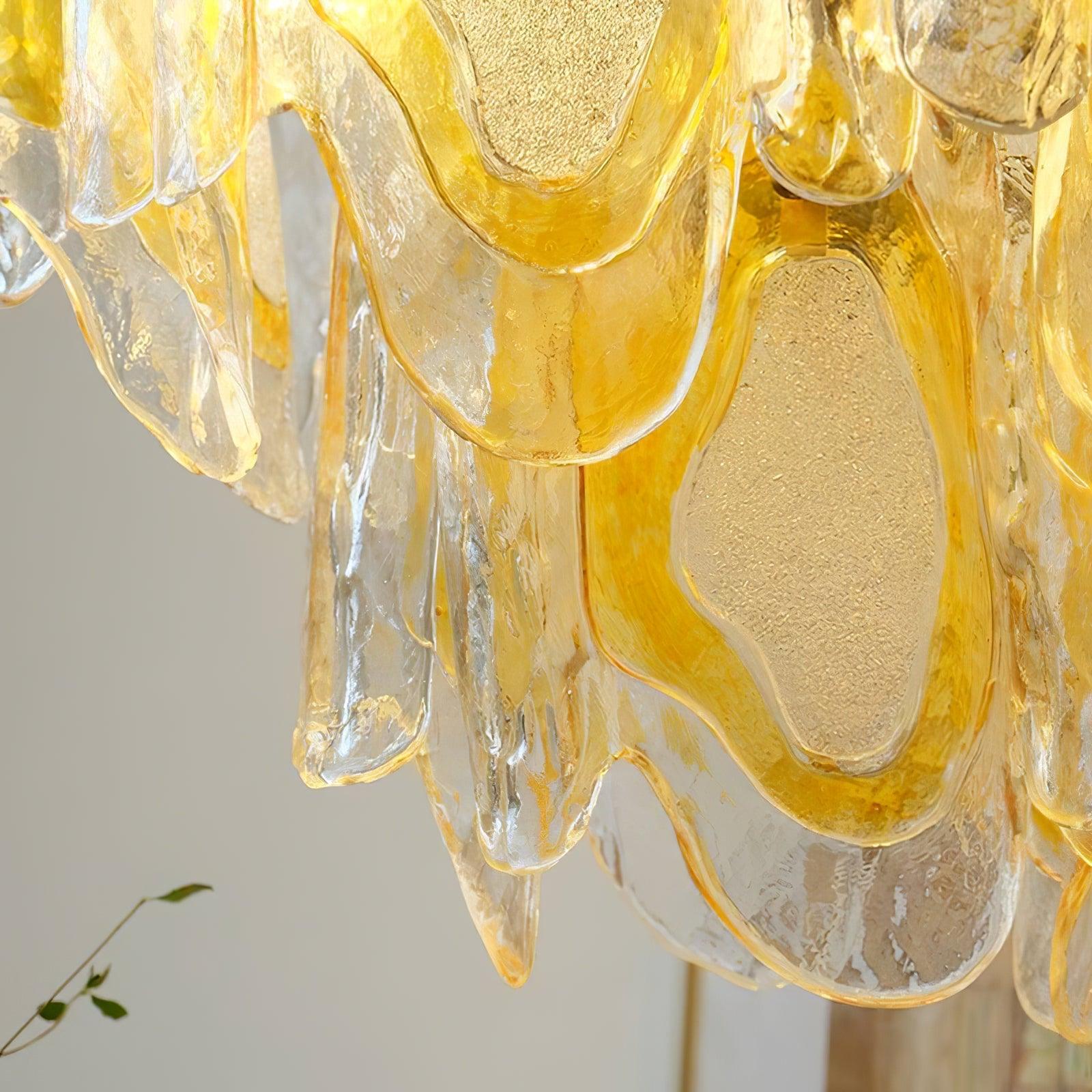 Marrina Lustre Verre Ambre Vague Vintage