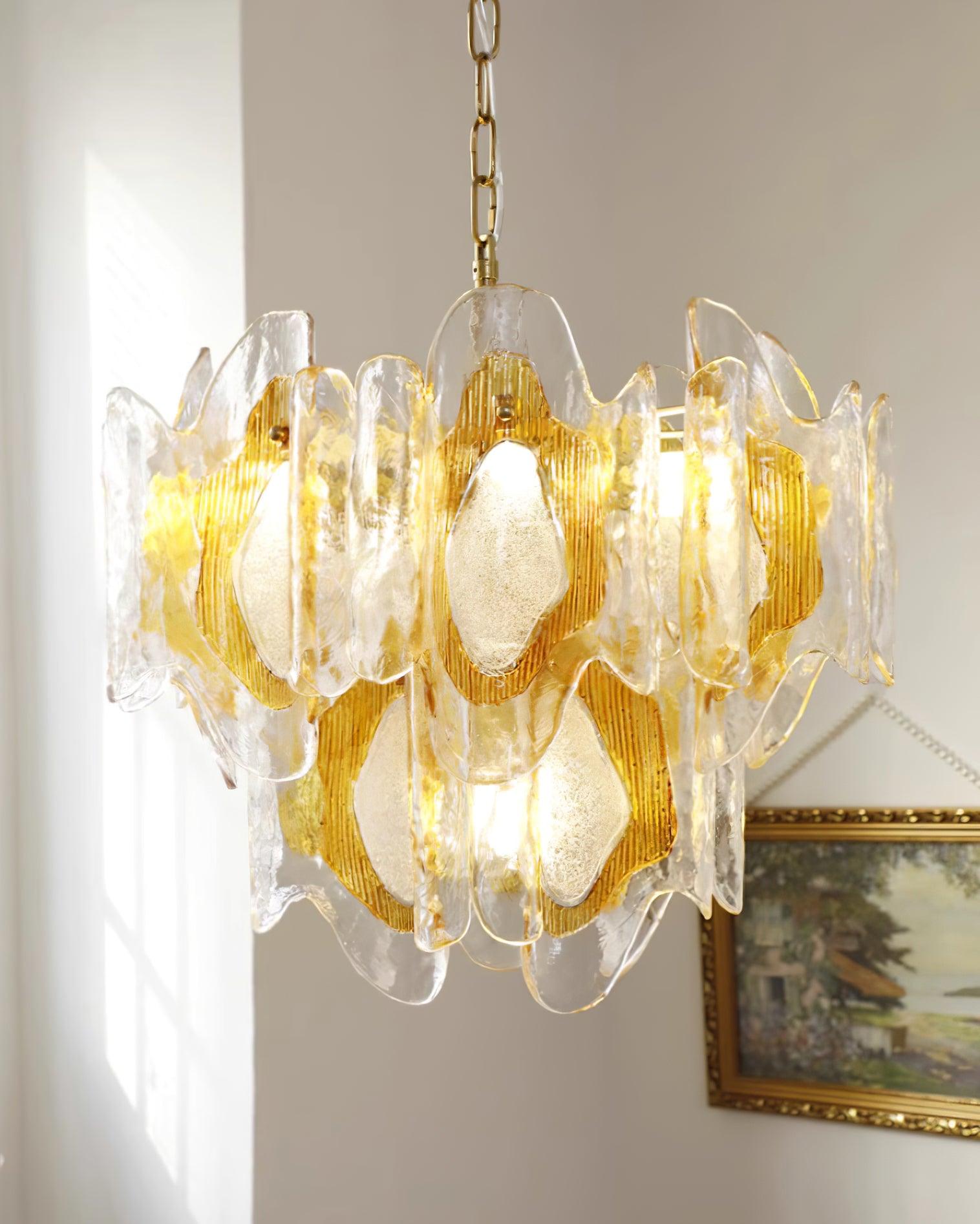 Marrina Lustre Vintage Verre Ambre Élégance