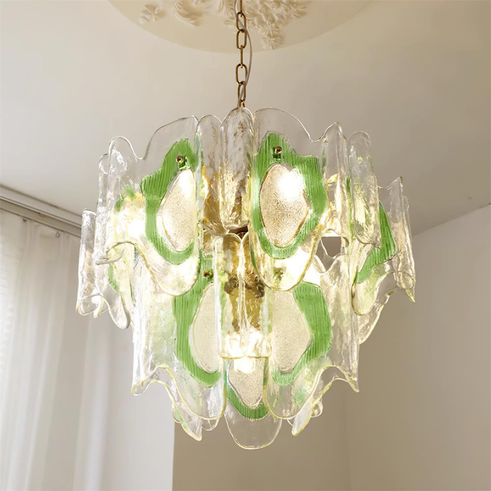Marrina Lustre Verre Ambre Vague Vintage