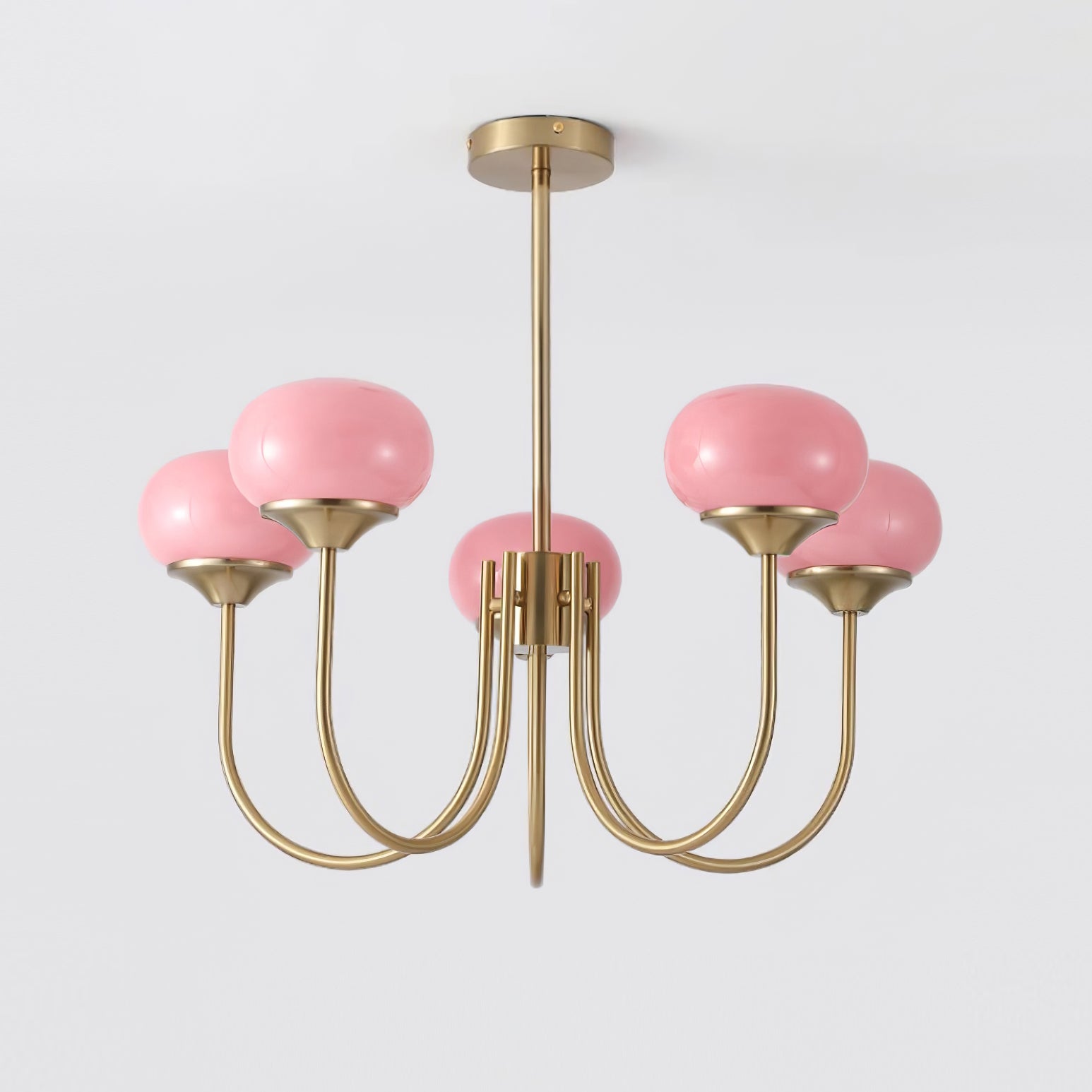 Lustra Lustre Globe en Verre Rose Doré