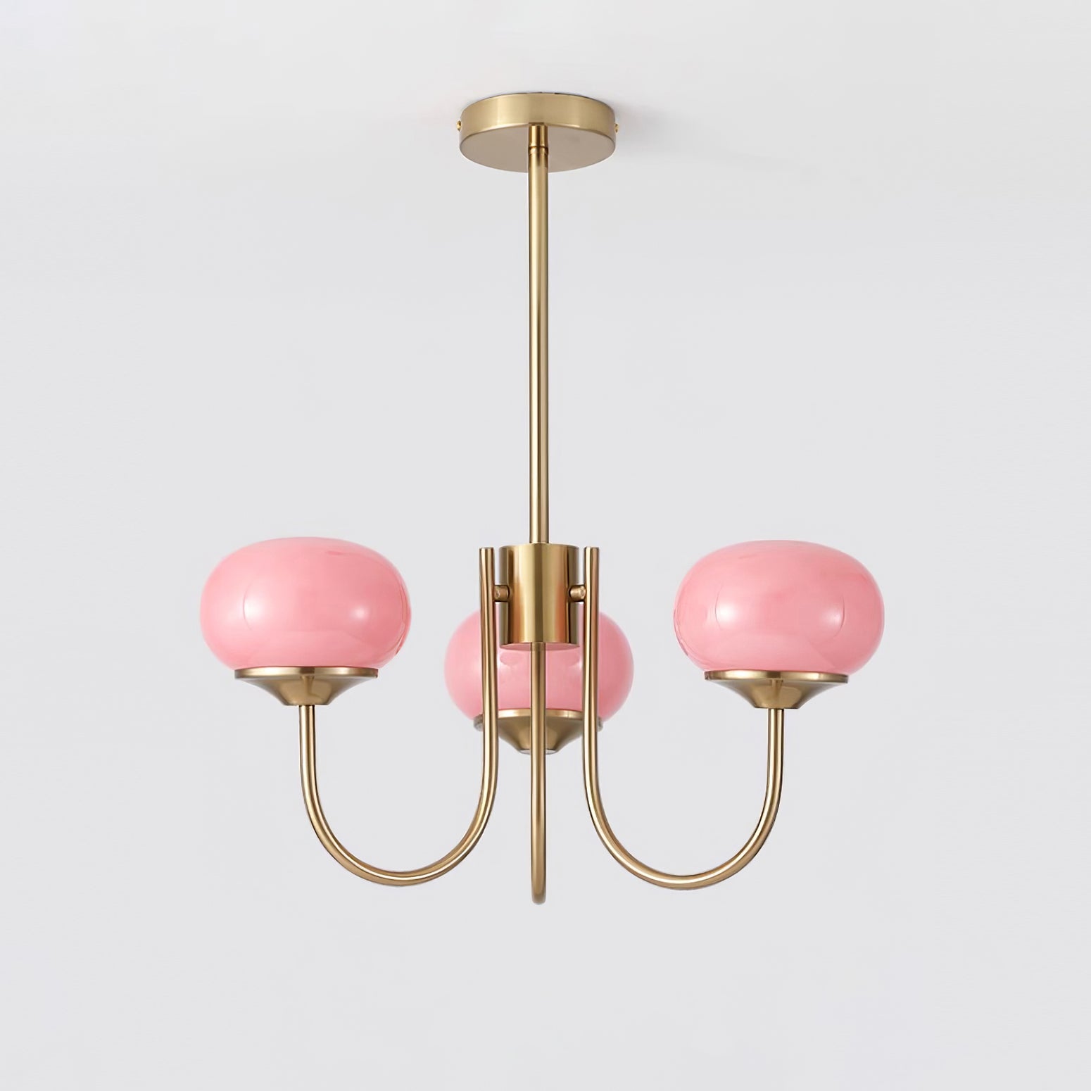 Lustra Lustre Globe en Verre Rose Doré