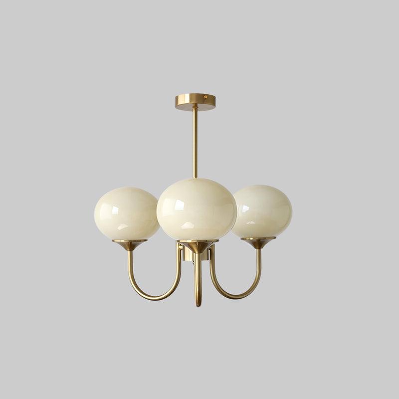 Lustra Lustre Globe en Verre Rose Doré