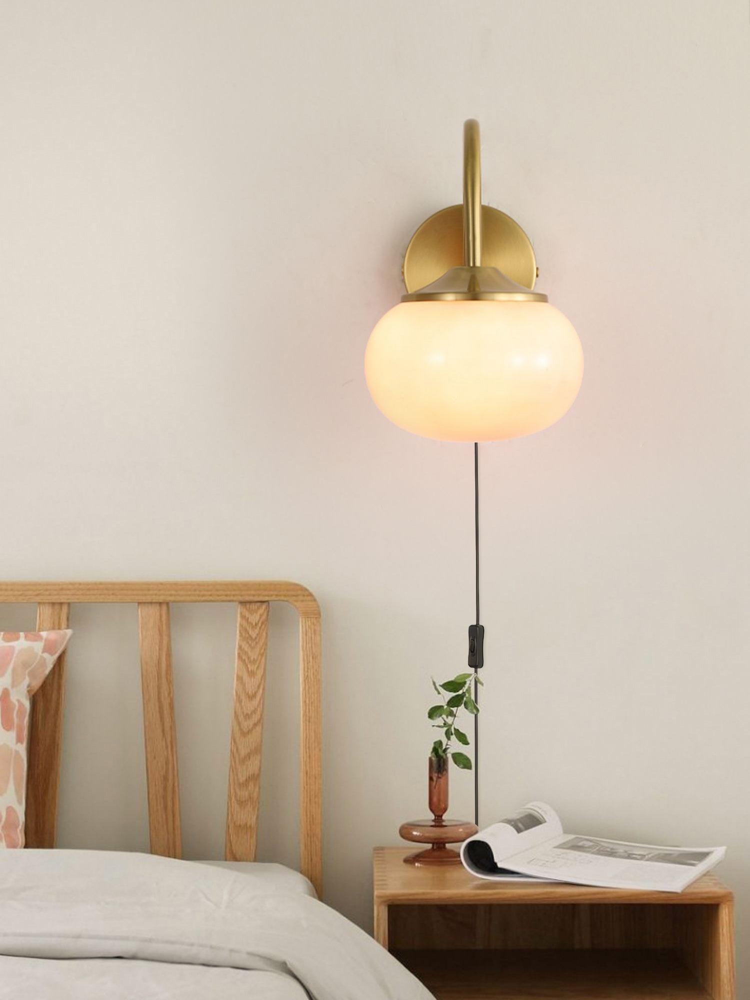 Dutiful Premium Nordic Art Plug-in Glass Sconce Wall Lamp