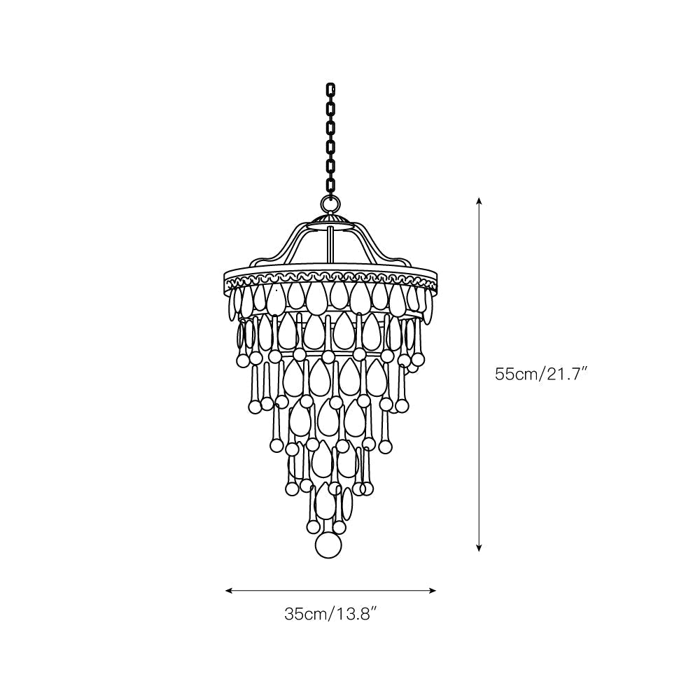 Blink Lustre Unique En Cristal Et Métal En Forme De Pyramide Inversée