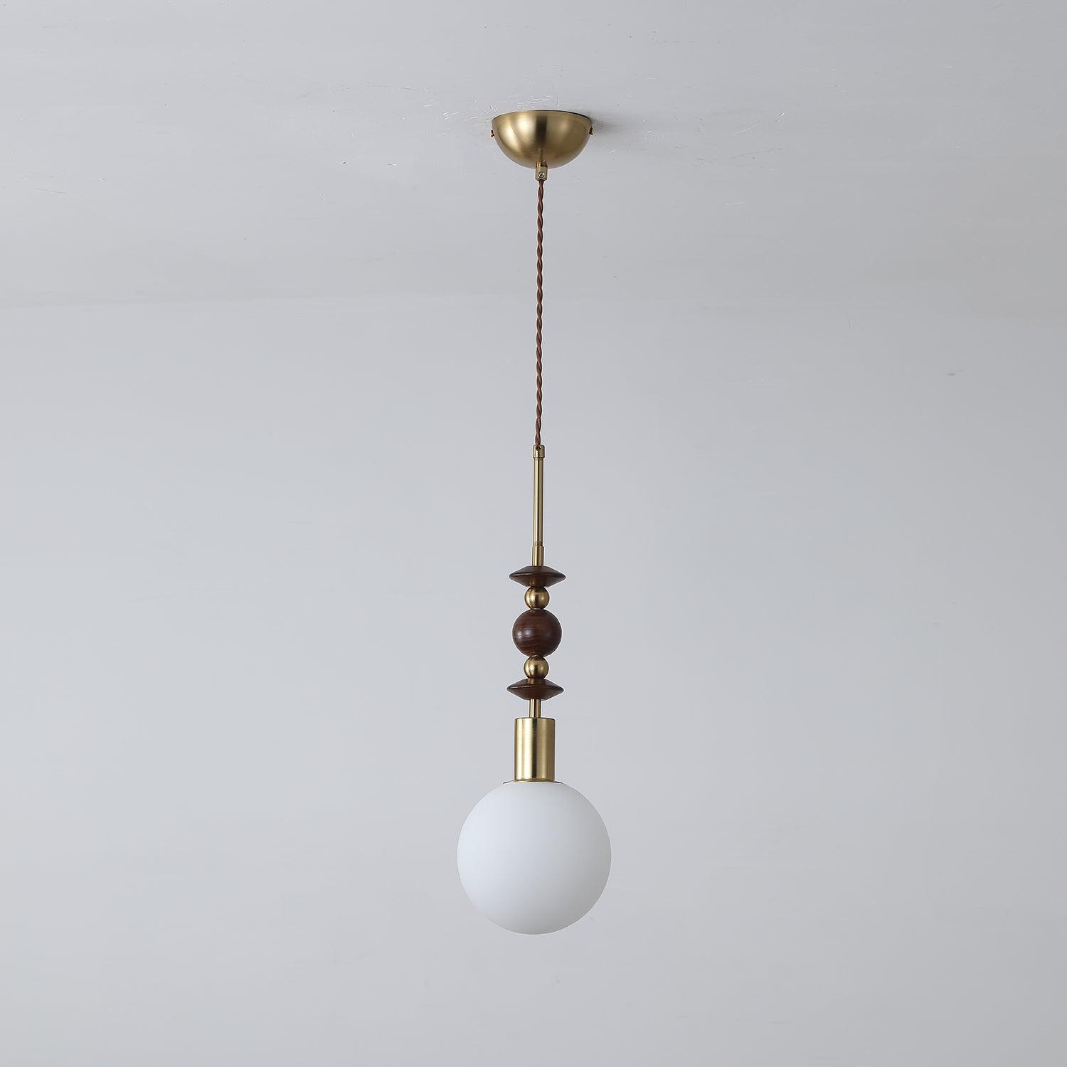 Norn Suspension Verre Perles en Bois