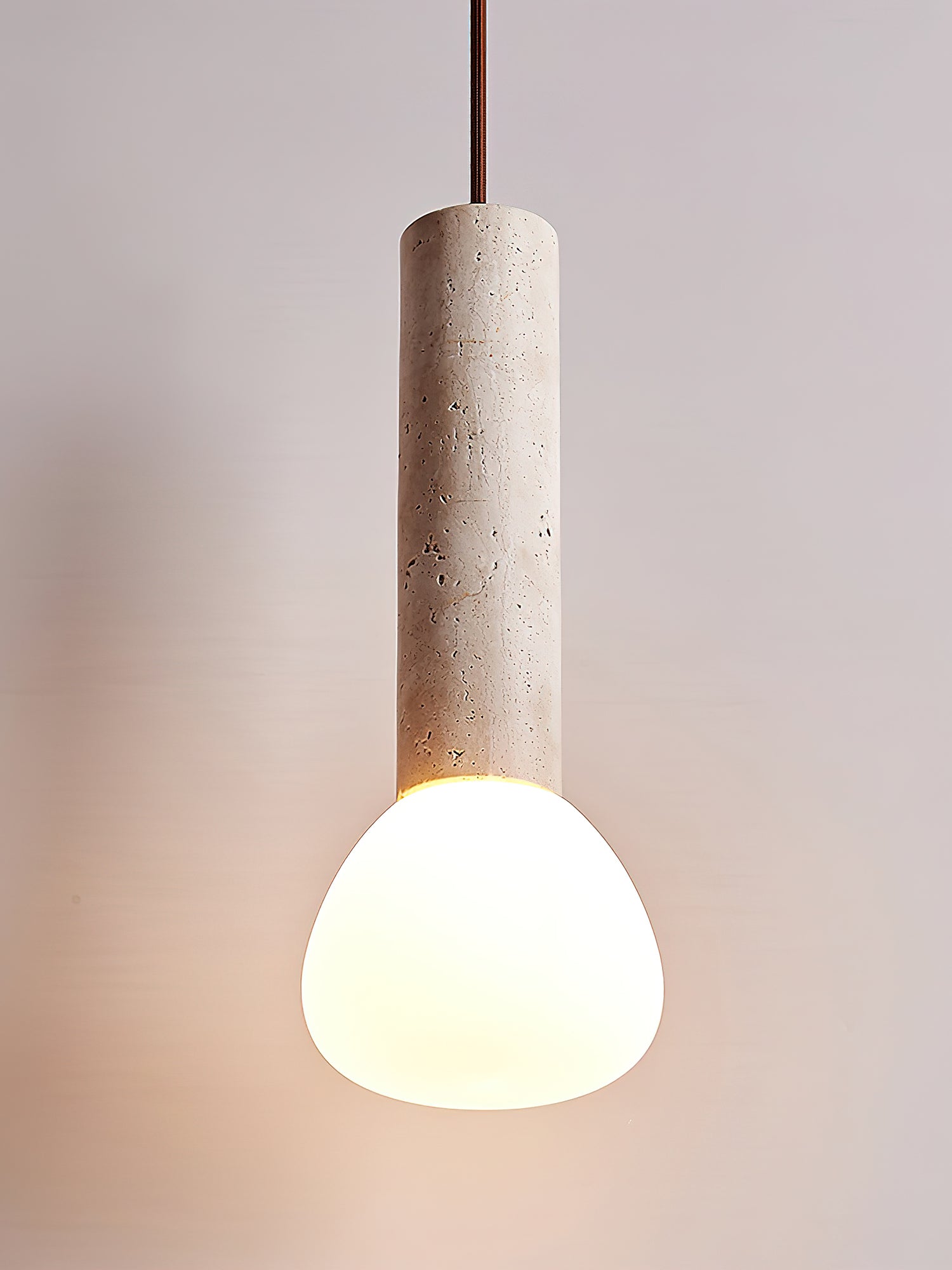 Cicaris Lampe Suspendue Minimaliste en Travertin