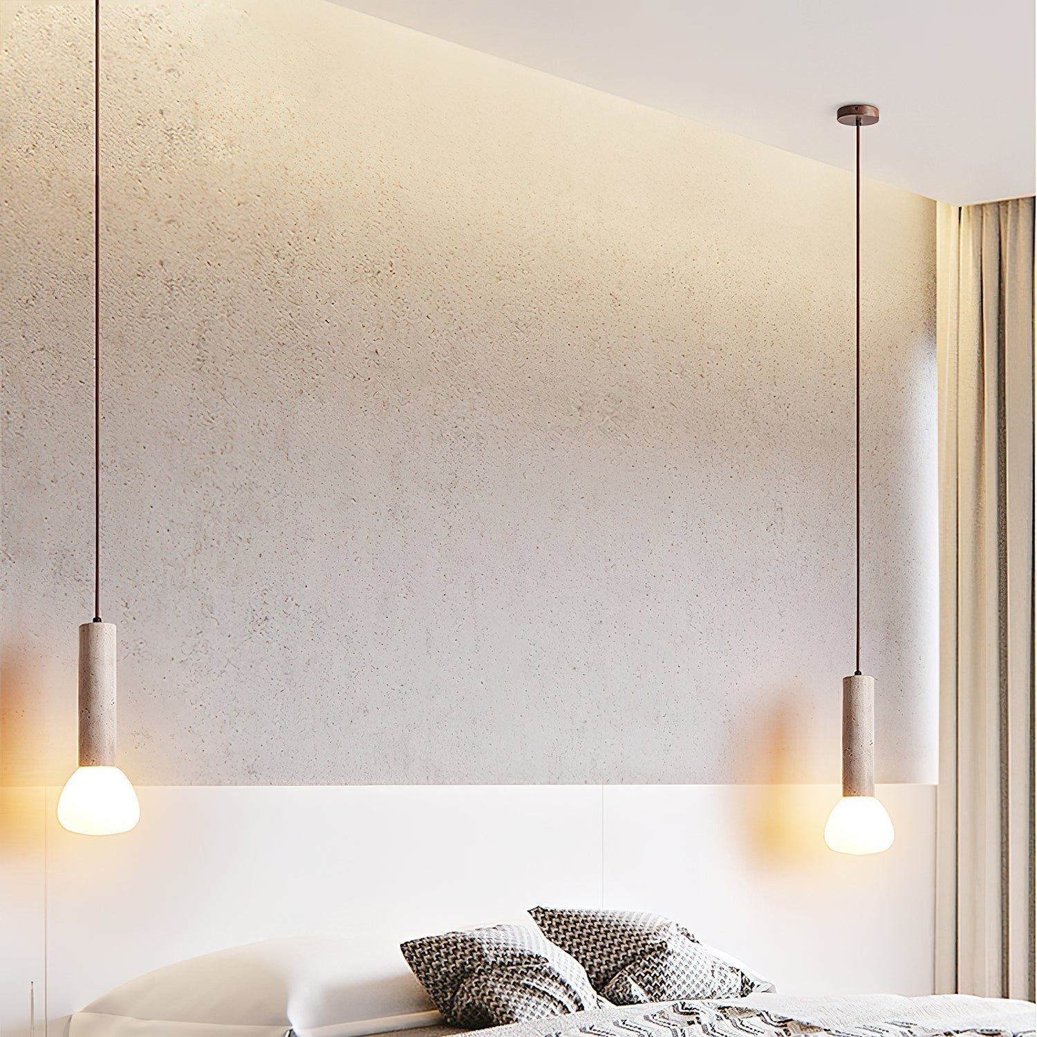 Cicaris Lampe Suspendue Minimaliste en Travertin