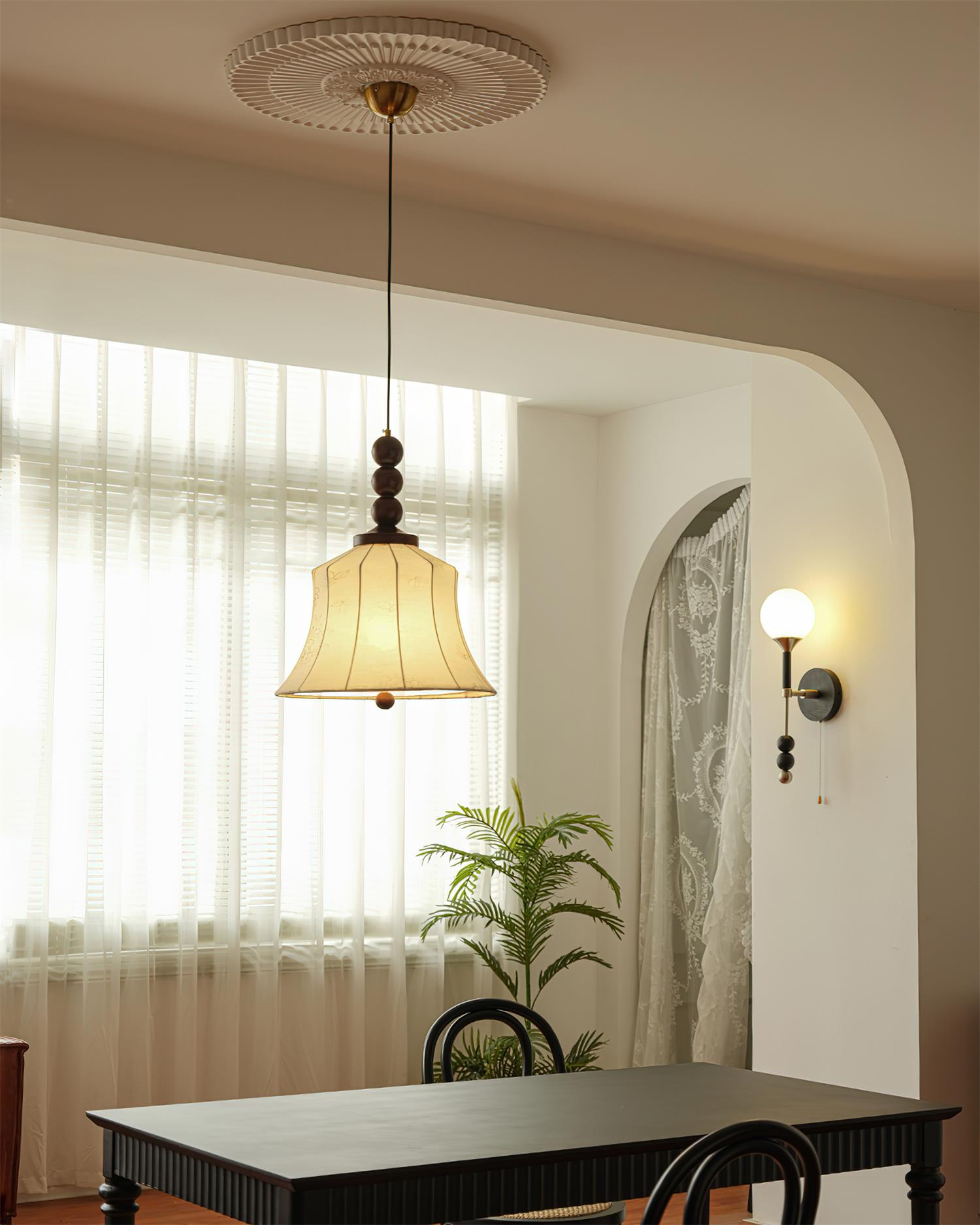 Materia Suspension Ligne Art Florale Bois Rustique