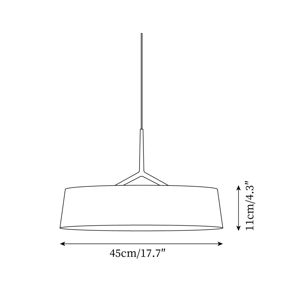 Virelli Suspension Abat-jour en Tissu Blanc Tambour Tige Noire Élégante Moderne