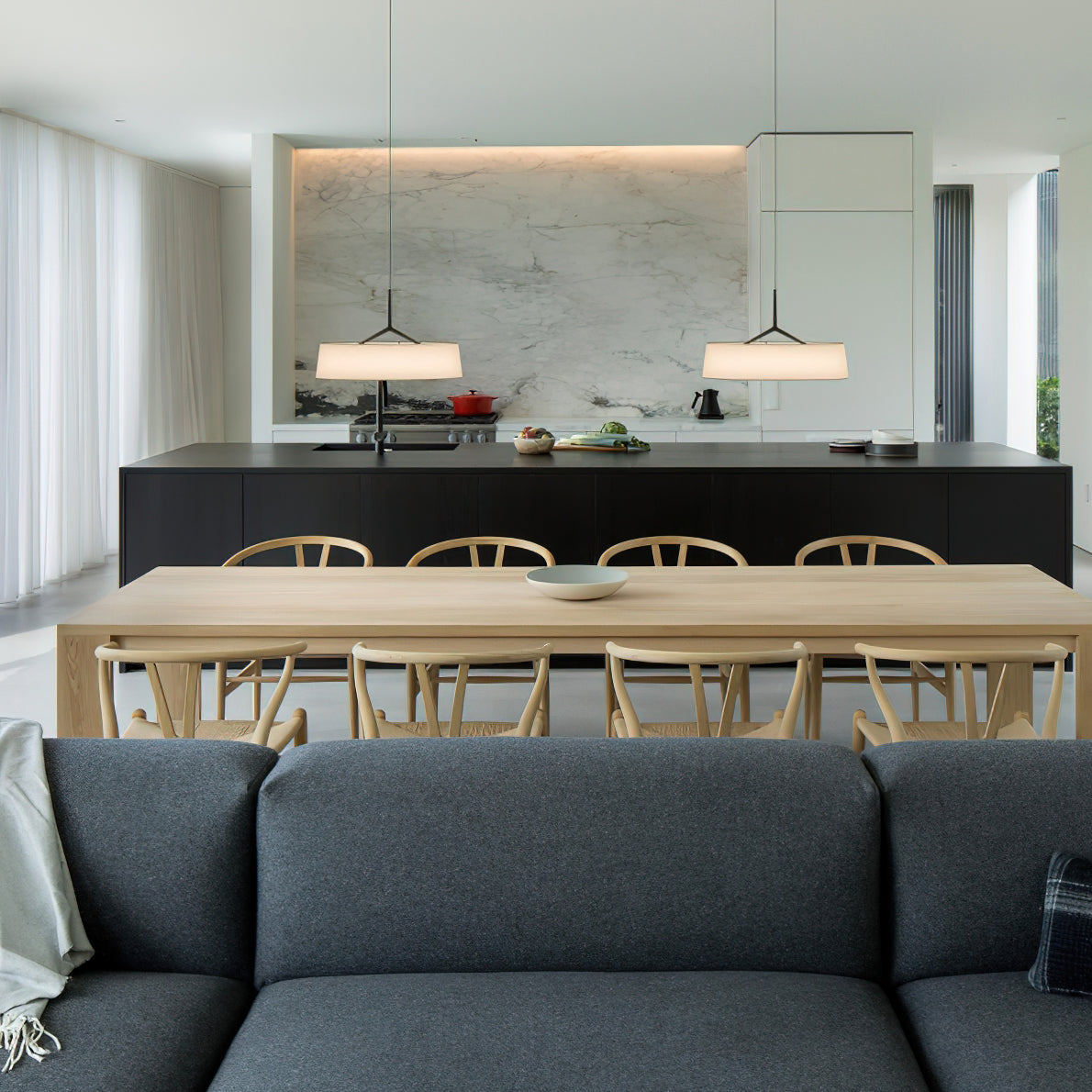Virelli Suspension Abat-jour en Tissu Blanc Tambour Tige Noire Élégante Moderne