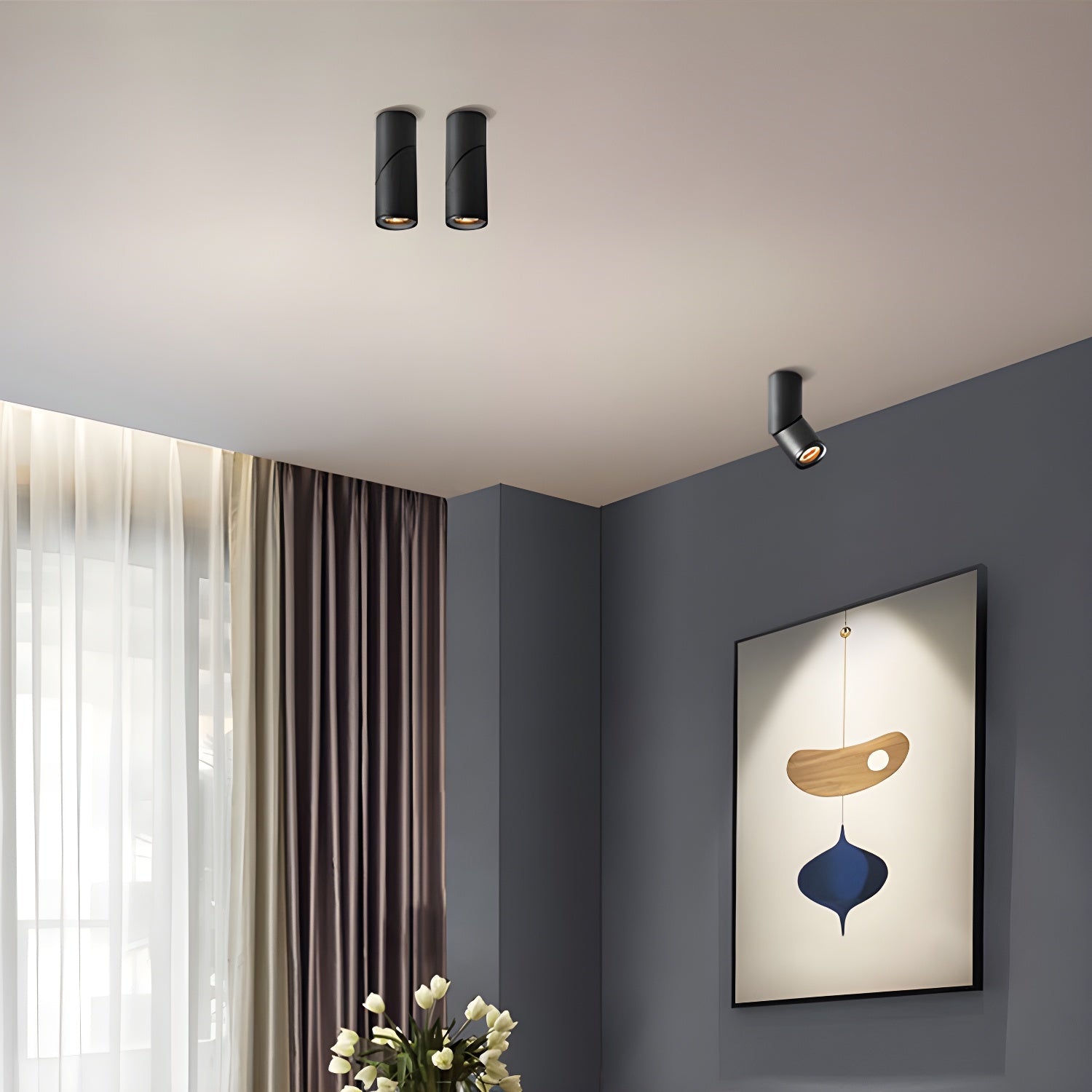 Ivinir Lampe Plafonnier Surface Pivotante Minimaliste Moderne