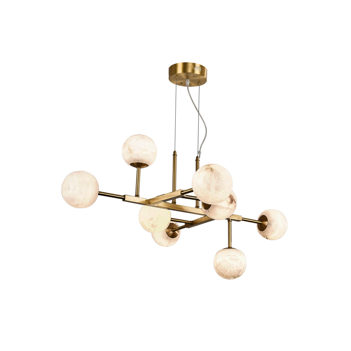 Zovenel Lustre Laiton Albâtre Art Nordique Premium
