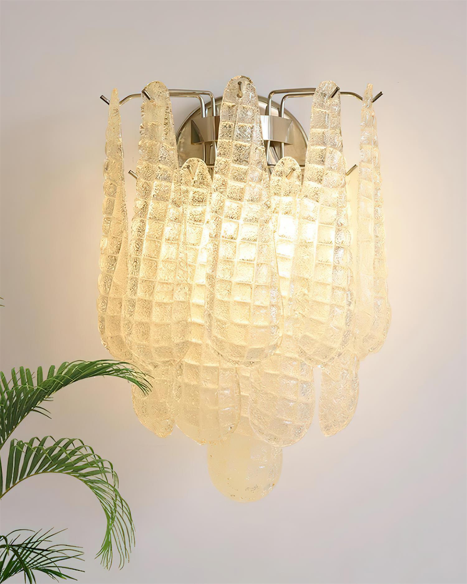 Mazzega Applique Murale Cascade en Verre en Forme de Goutte