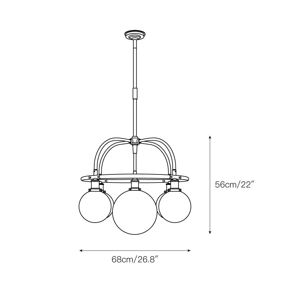 Vathea Lustre Métal Verre Minimaliste Moderne