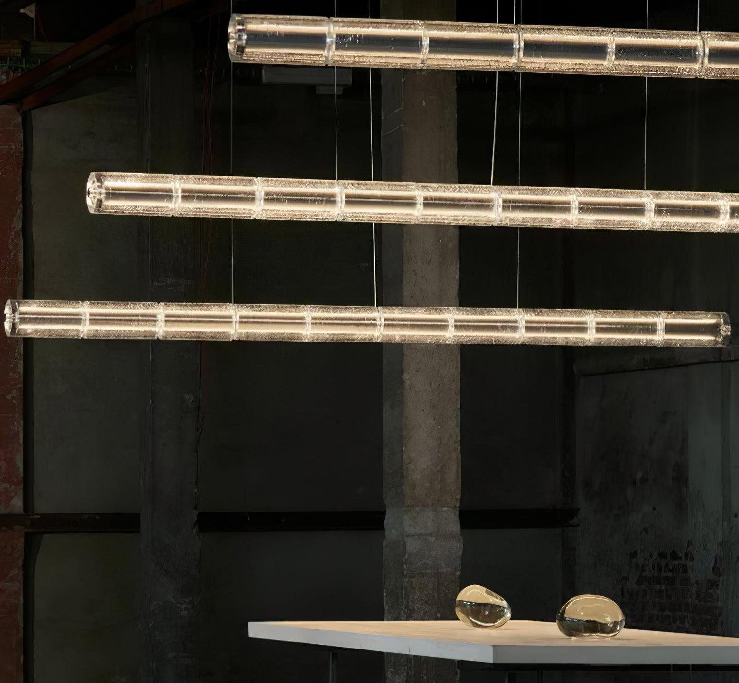 Lyliris Suspension Linéaire en Verre Minimaliste