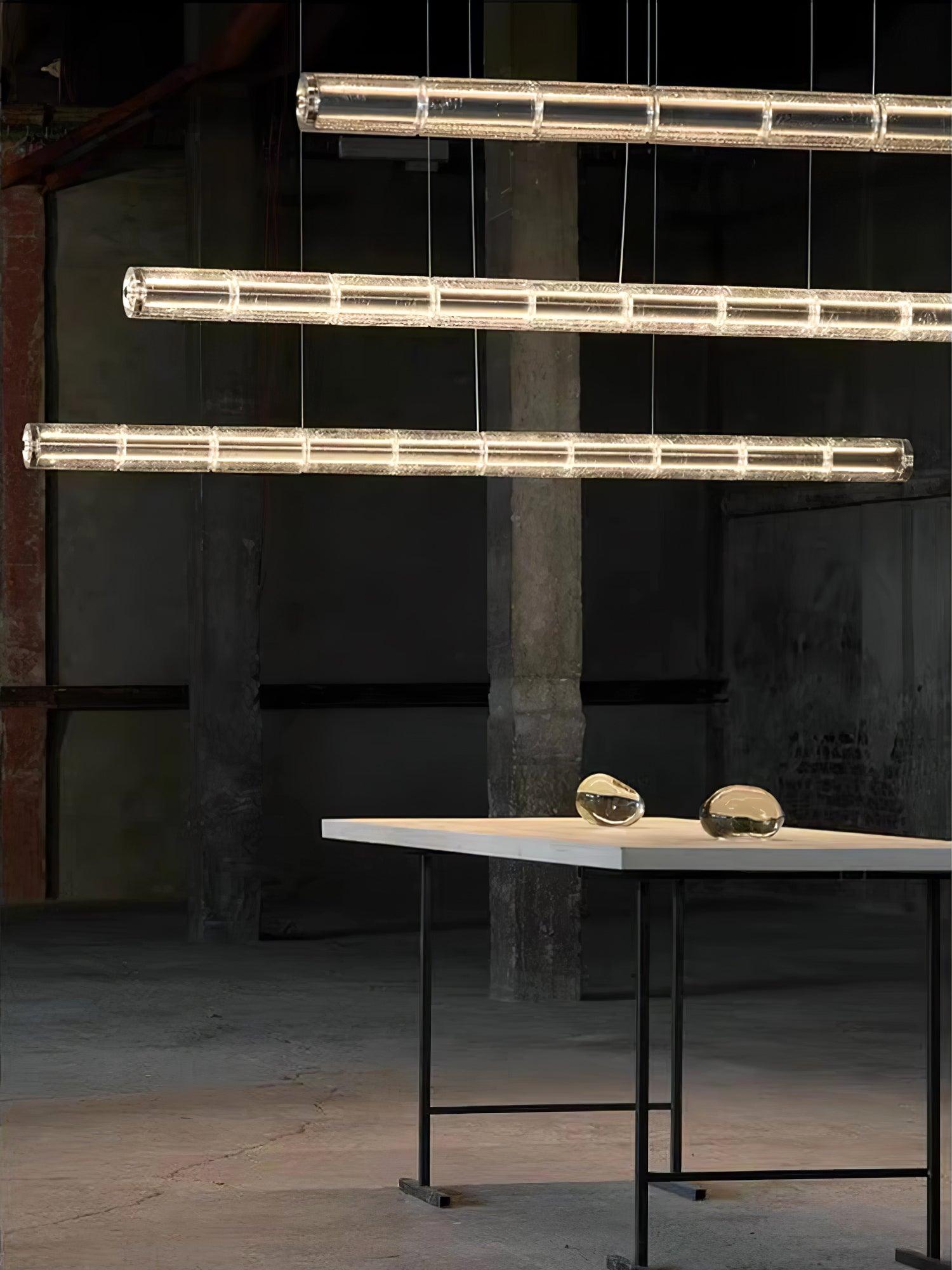 Lyliris Suspension Linéaire en Verre Minimaliste