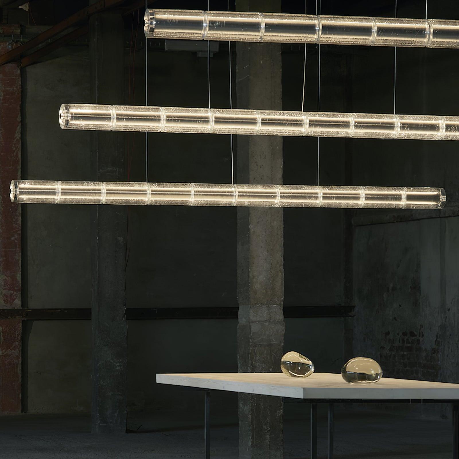 Lyliris Suspension Linéaire en Verre Minimaliste