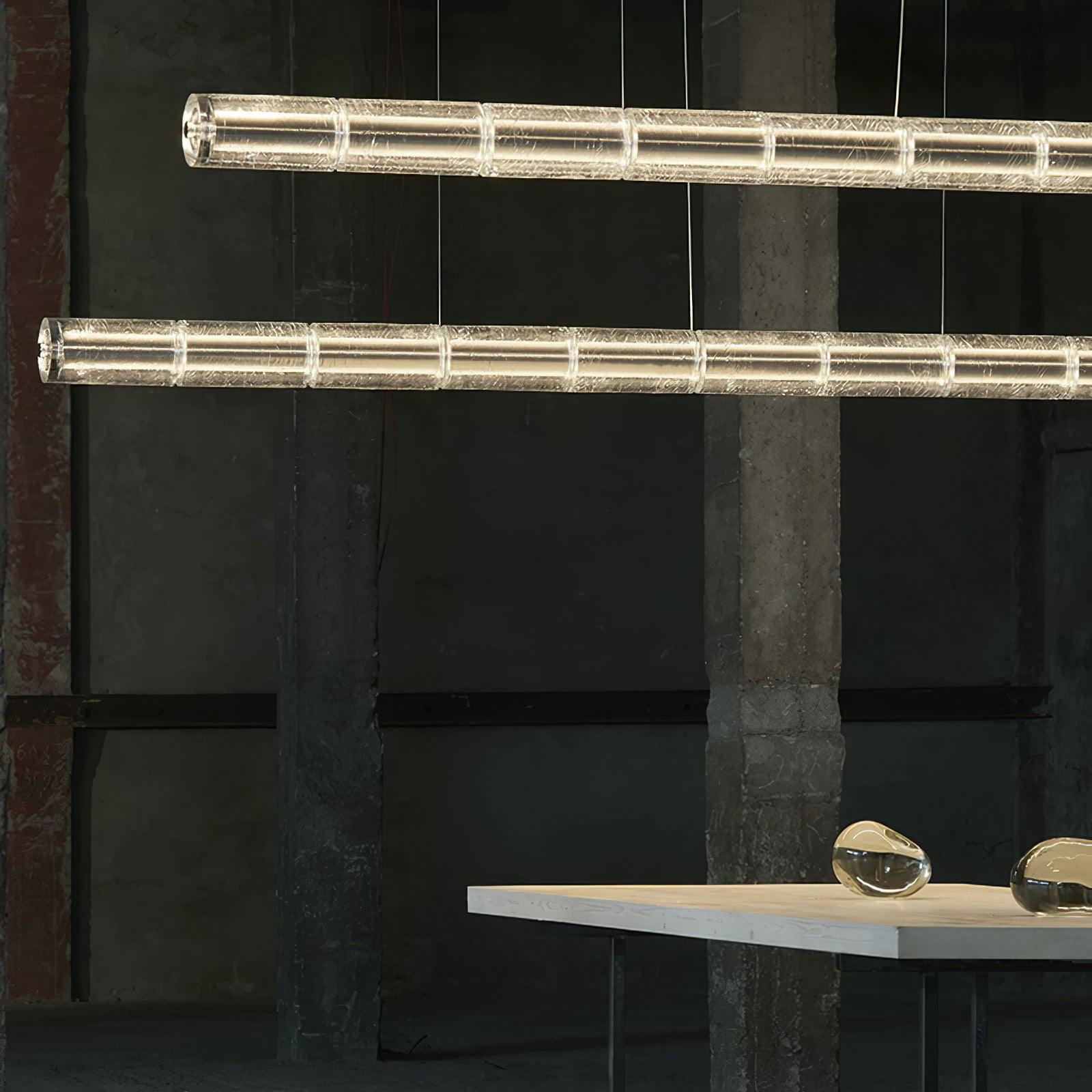 Lyliris Suspension Linéaire en Verre Minimaliste