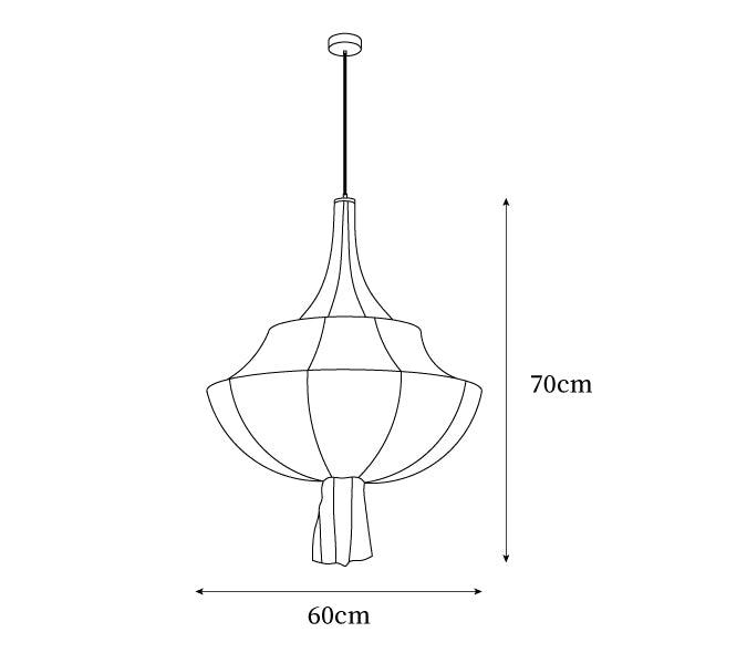 Meduse Lampe Suspendue Tissu Plissé Superposé