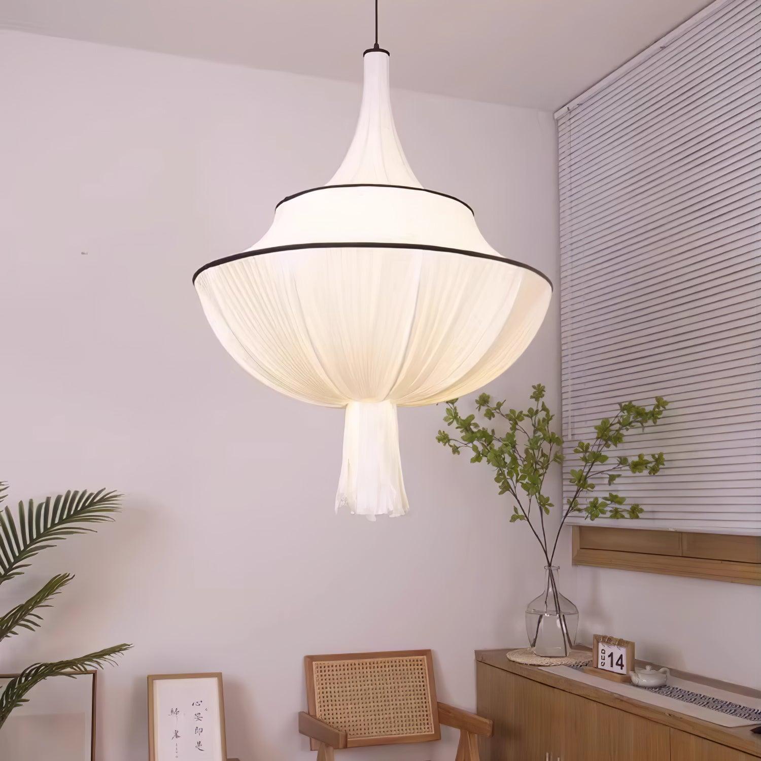 Meduse Lampe Suspendue Tissu Plissé Superposé