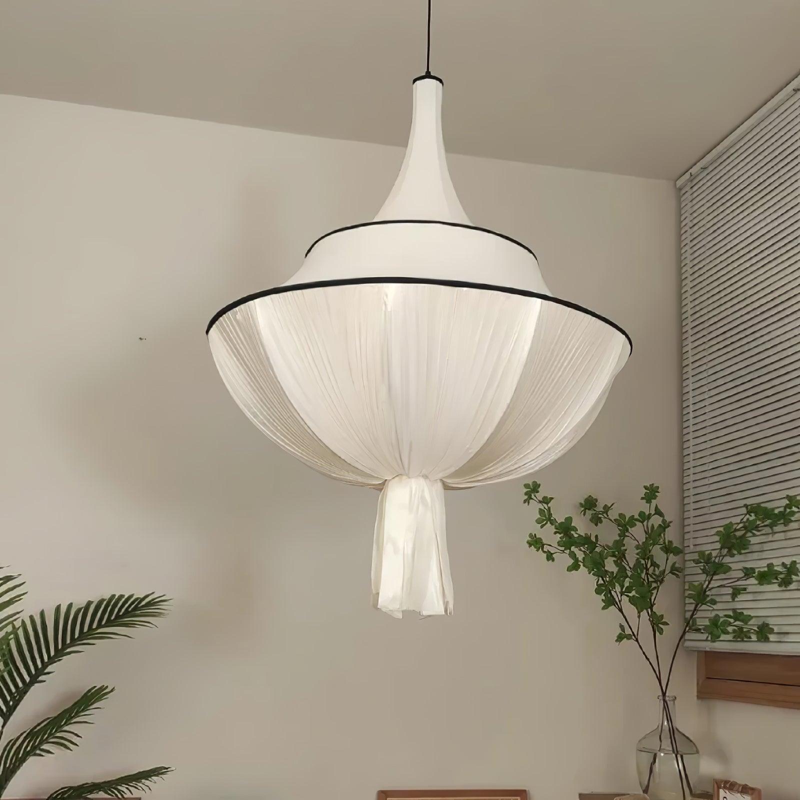 Meduse Lampe Suspendue Tissu Plissé Superposé