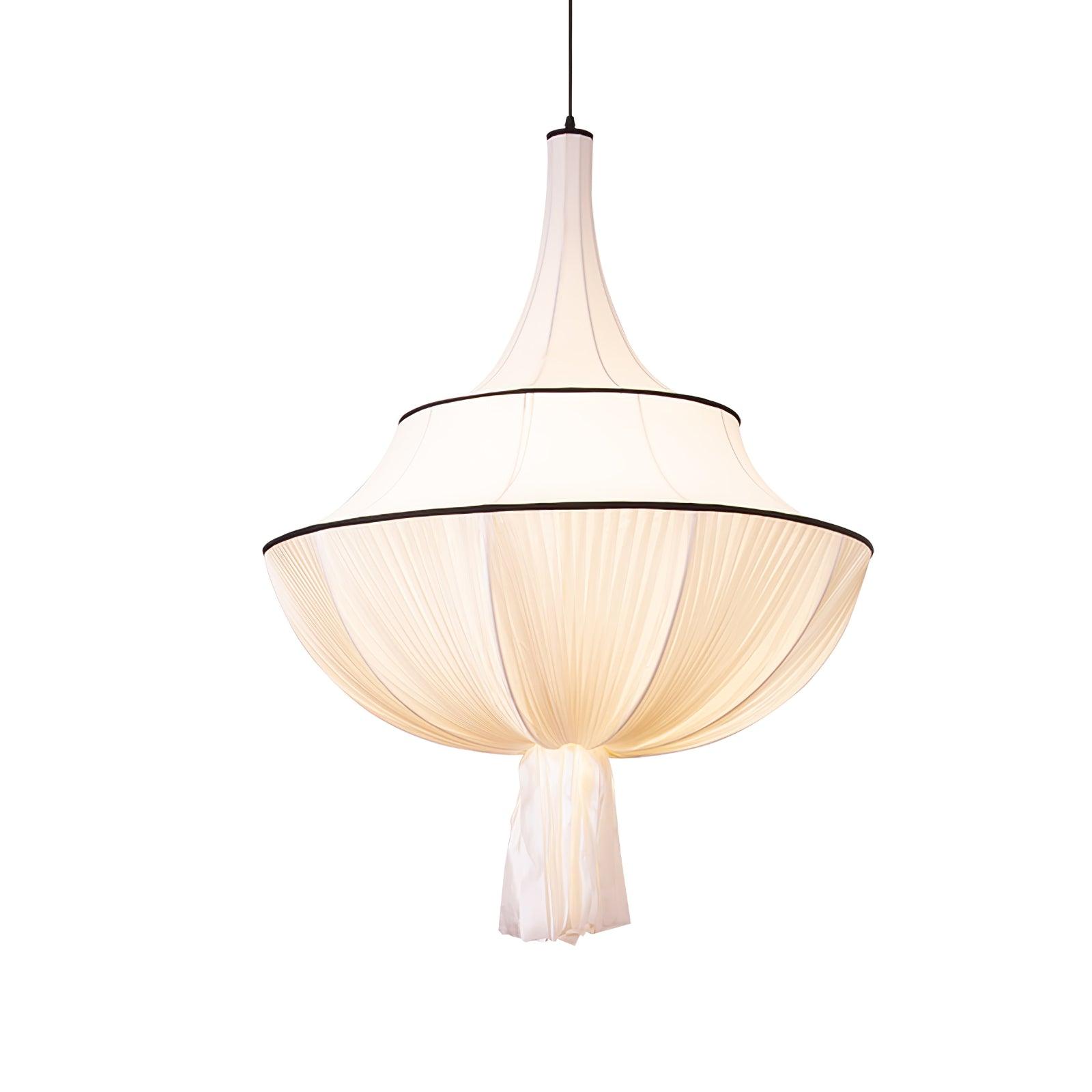 Meduse Lampe Suspendue Tissu Plissé Superposé